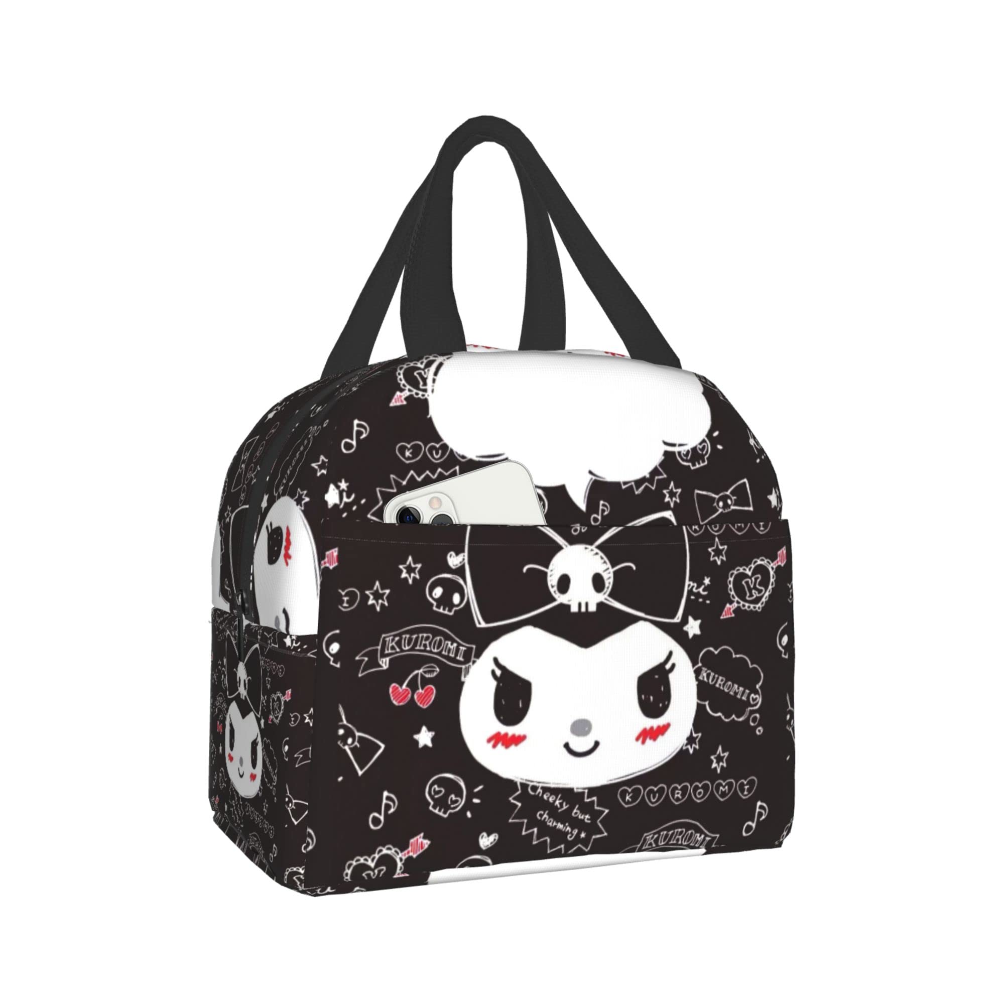 Fiohiof Insulated Lunch Bag for Women & Girls - Cute Cartoon Design, Reusable Thermal Tote Lunch Box for Work, School, Picnic, and Travel - Keeps Food Fresh & Snacks Cool