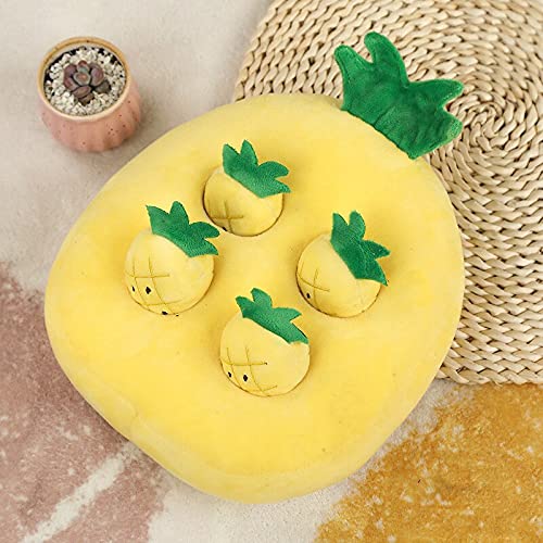 Durable Carrot Plush Chew Toy for Dogs - Vegetable-Shaped Puppy Teething Toy & Snuffle Mat for Dogs and Cats - Fun Interactive Pet Accessories (Pineapple Color) - Perfect for Playtime, Training, and Anxiety Relief