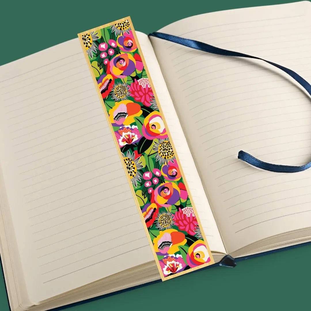 Flower Power Australian Wooden Bookmark - Handcrafted Eucalyptus Wood Bookmark with Floral Design - Perfect for Book Lovers, Gifts & Reading Accessories