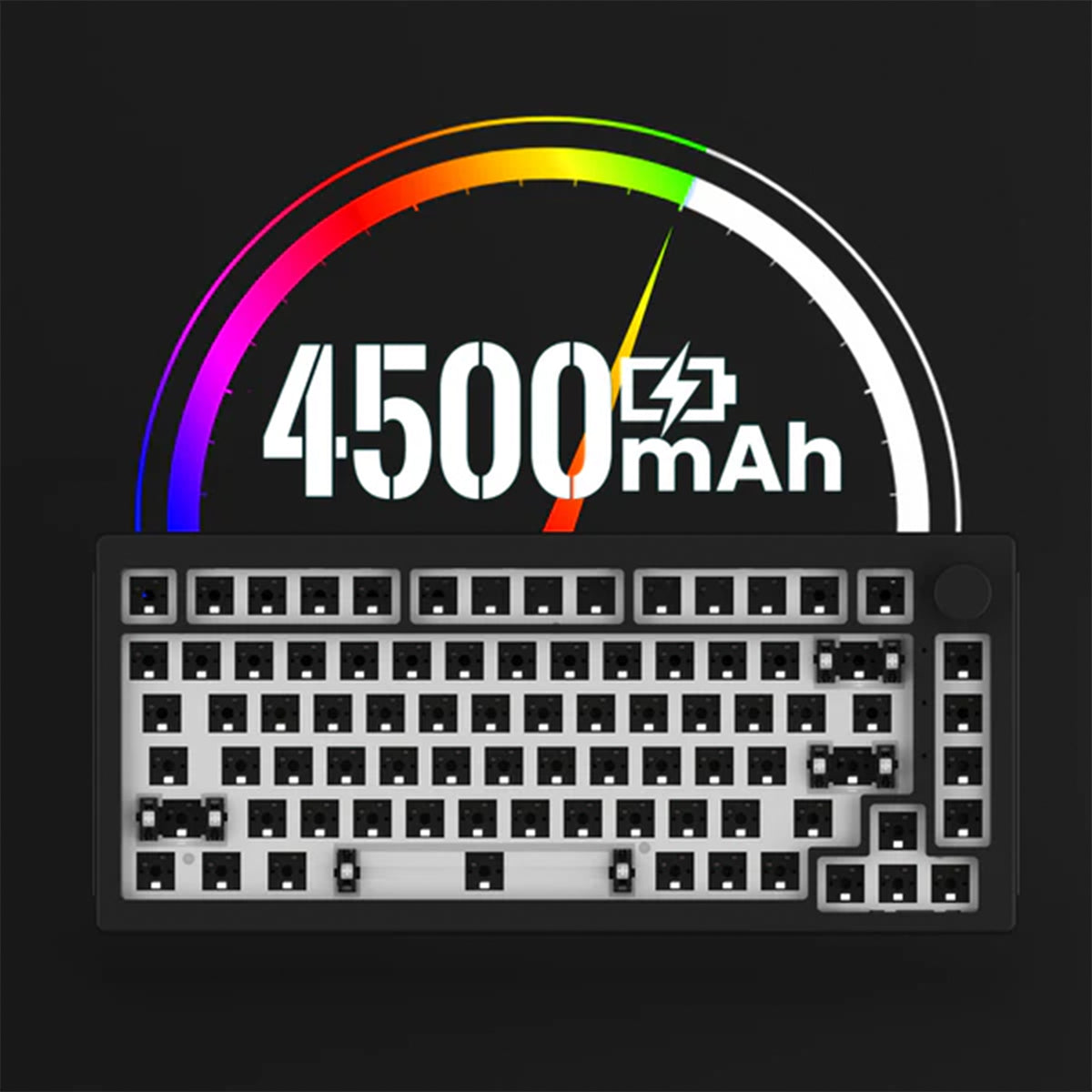 Akko 5075B VIA 75% RGB Wireless Mechanical Keyboard Barebones Kit - Starry Black | Hot-Swappable PCB for Custom Builds | Gaming & Office Typing