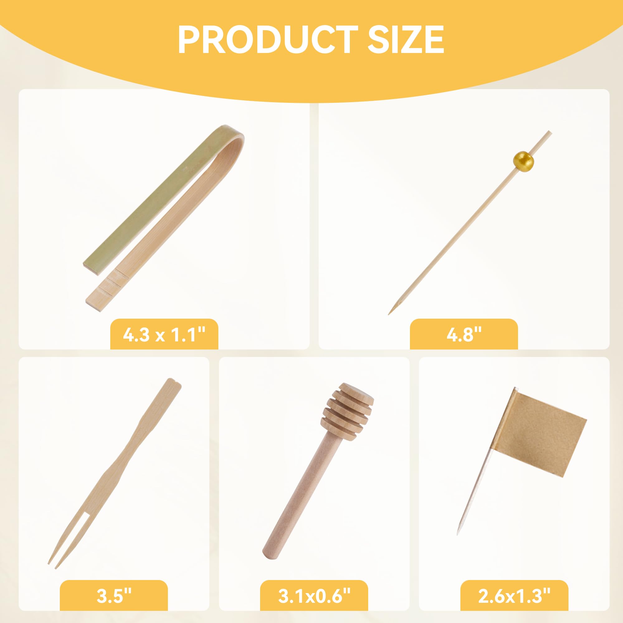 Premium Charcuterie Board Set - 635 PCS Wooden Cheese Board Accessories Kit with Mini Tongs, Cocktail Picks, Forks, Honey Dippers & Toothpick Flags - Perfect for Christmas Parties, Charcuterie Platters & Pastry Making
