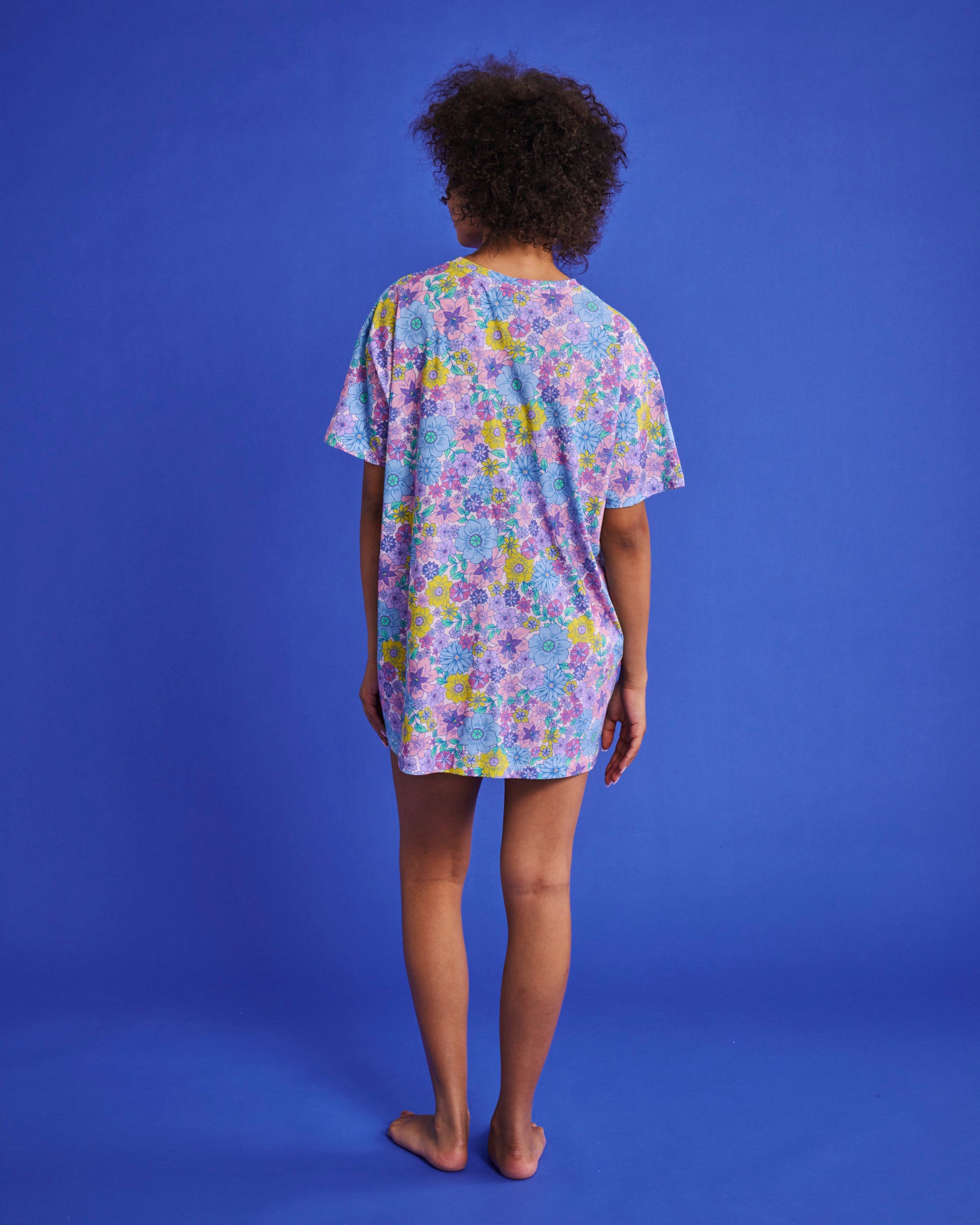 Bunch Of Fun Organic Cotton Oversize T-Shirt Nightie - Soft & Comfortable Sleepwear for Women - Perfect for Lounge, Sleep & Relaxation at Home