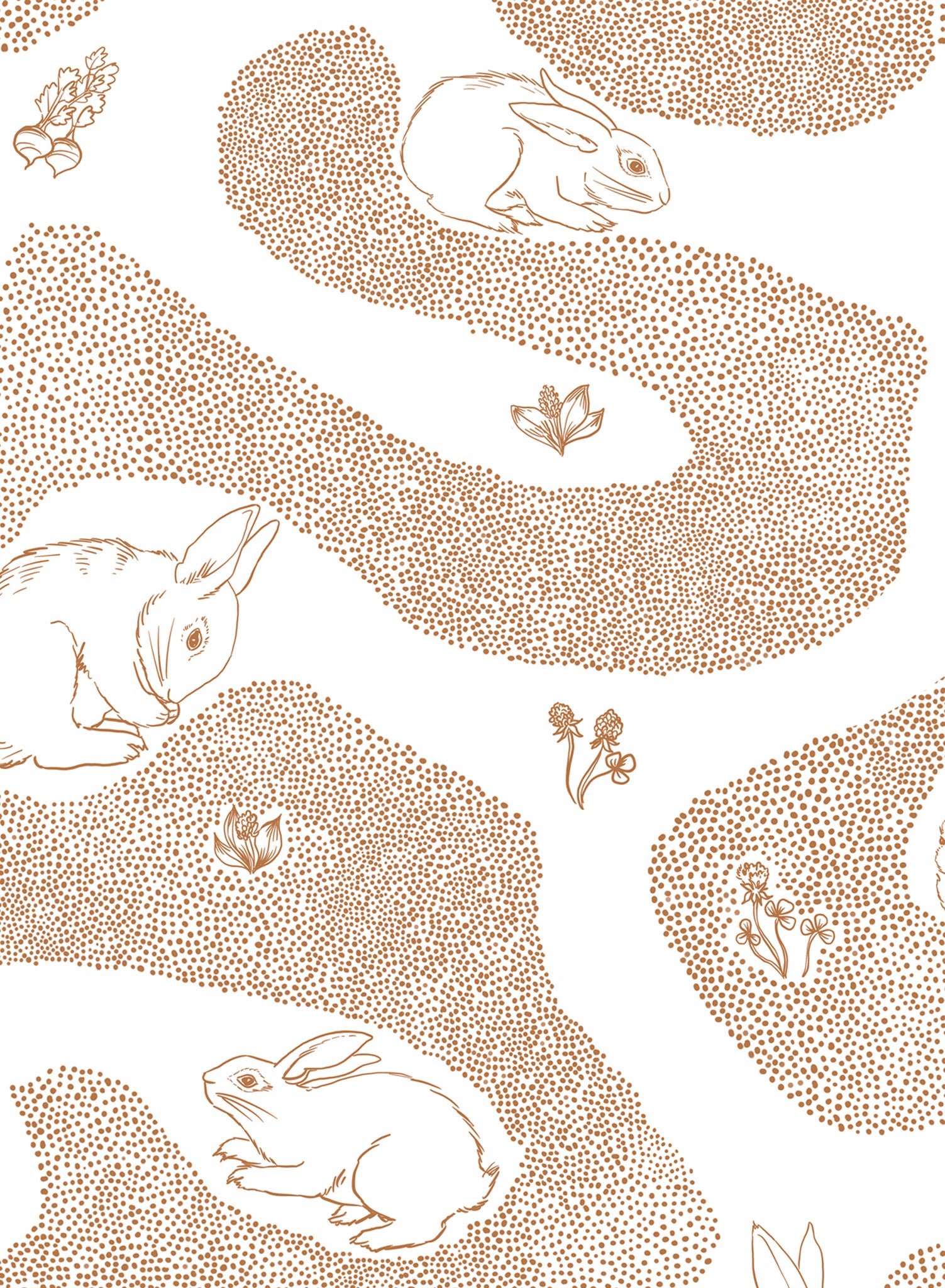 Cute Bunny Burrow Wallpaper - Adorable Rabbit Design for Nursery, Kids Room & Home Decor - Perfect for Baby Shower Gifts & Animal Theme Bedrooms