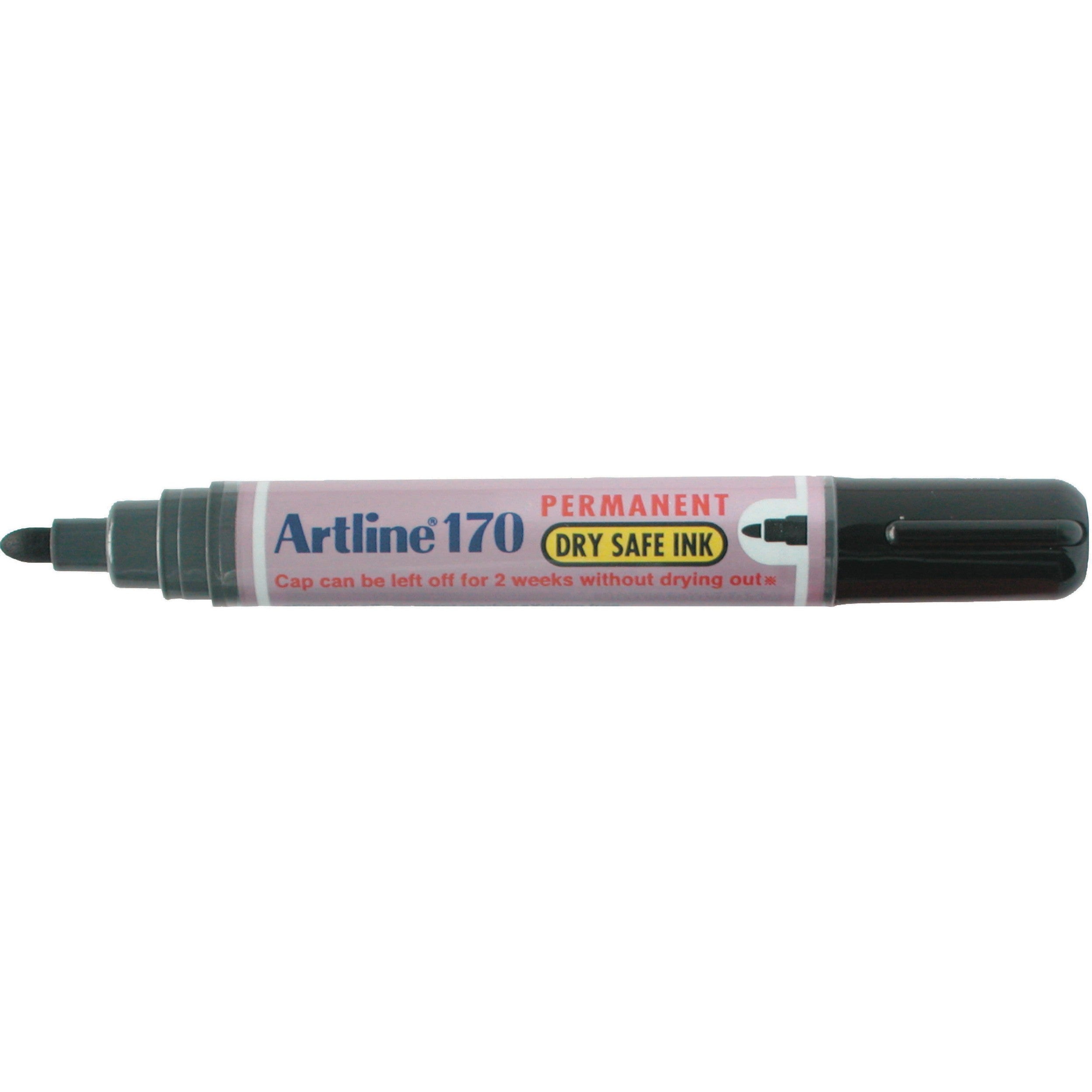 Artline 170 Permanent Marker Fine Tip Black - Pack of 12 - Ideal for Office, School, Art Projects & Labeling