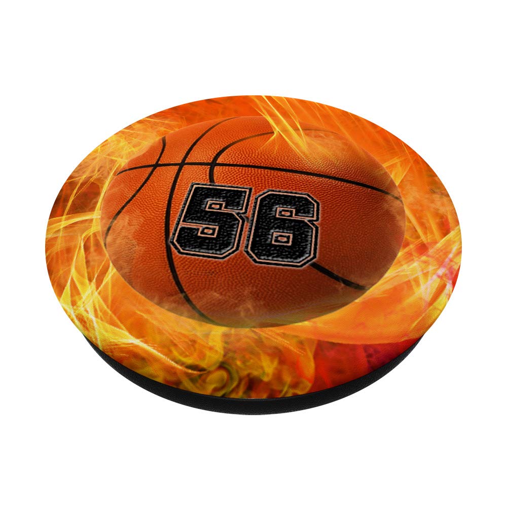 Basketball Jersey Number 56 - Lucky Fire Flame Design for Basketball Players | Perfect for Games, Training & Fan Gear