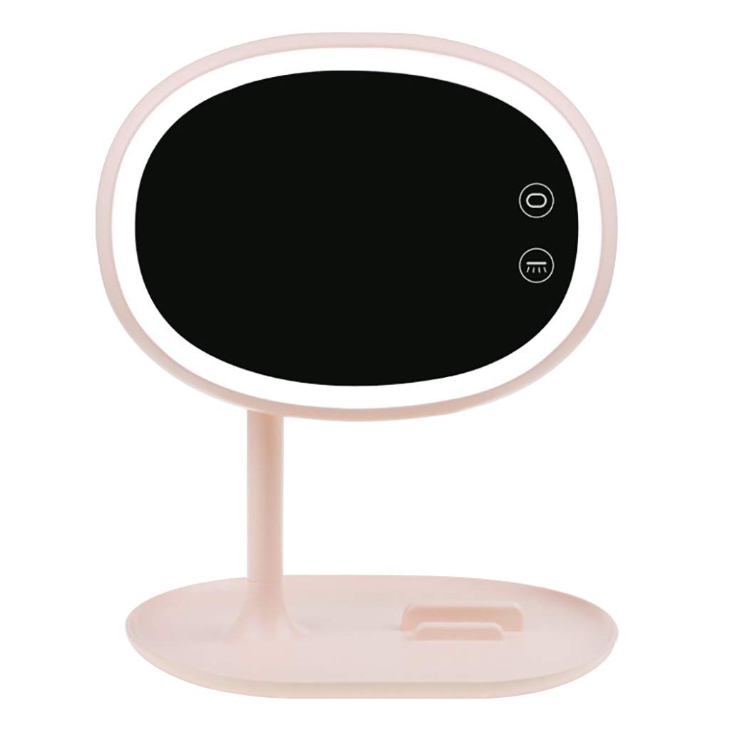 LED Makeup Mirror with Light - Rechargeable Vanity Mirror, Touch Screen, 180° Adjustable Swivel, Natural Lighting for Home & Travel - Perfect for Makeup, Skincare & Hair Styling