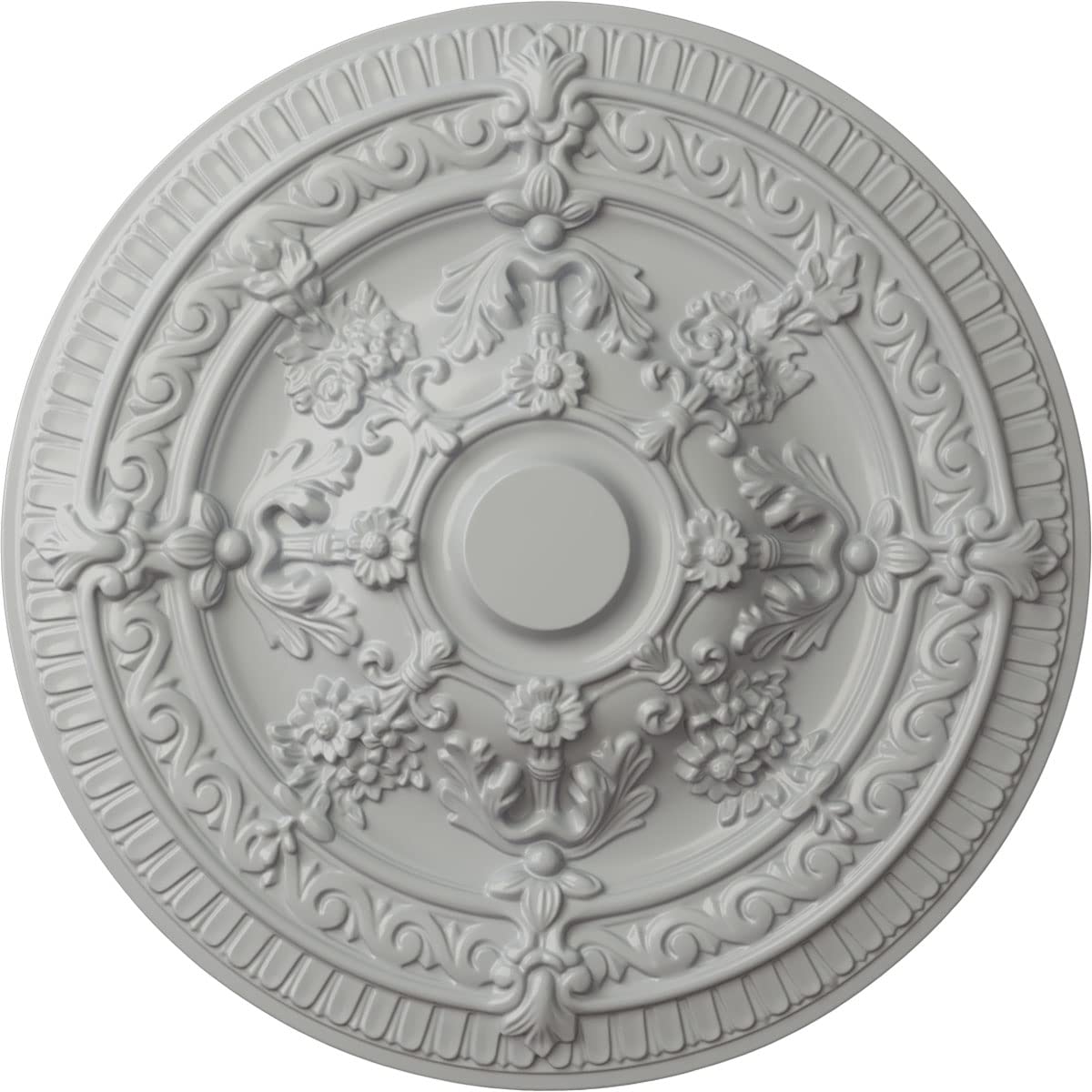 Ekena Millwork Hand-Painted Frost Vincent Ceiling Medallion - Classic Decorative Ceiling Rose for Victorian Homes & Wedding Venues
