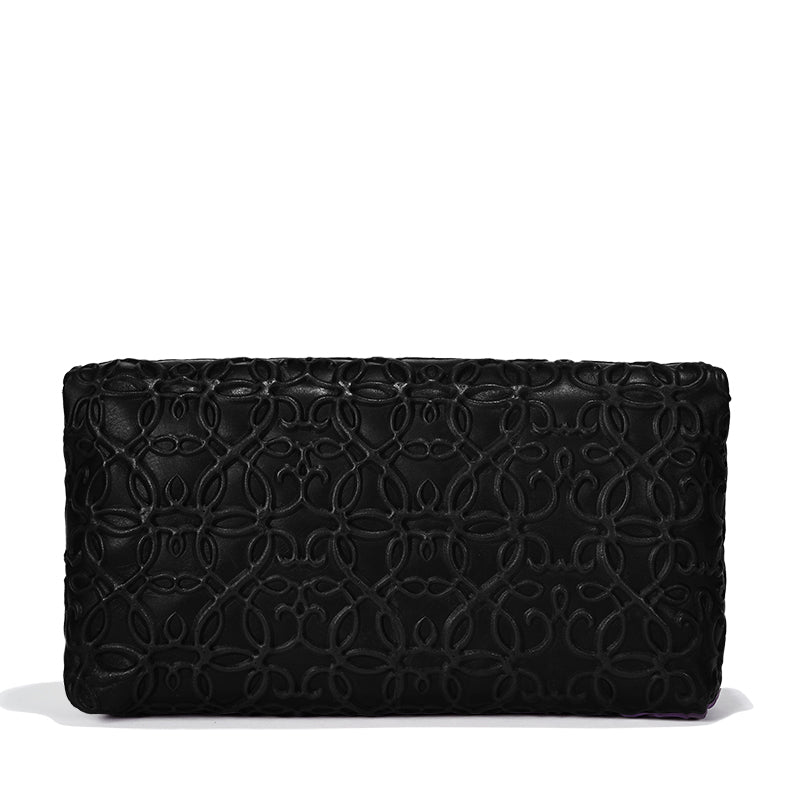 Gabriel Leather Fold Over Clutch - Black | Premium Women's Crossbody Bag | Perfect for Evening Parties, Date Nights & Special Occasions