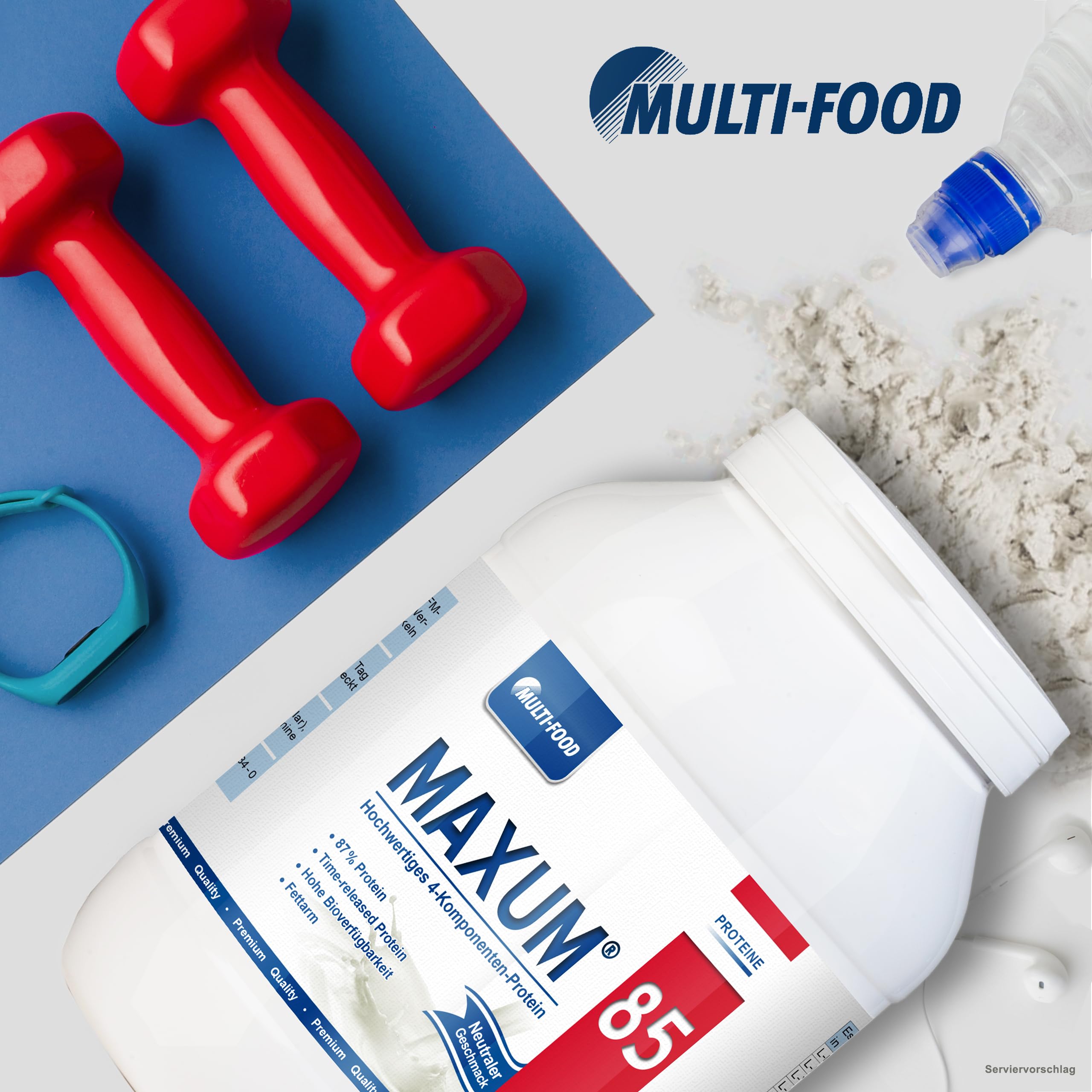 Premium Multi-Component Protein Powder - Maxum 85 - Whey Protein for Muscle Growth & Recovery - Perfect for Protein Shakes & Post-Workout - Neutral Flavor, 750g Canister - Ideal for Gym, Fitness & Bodybuilding