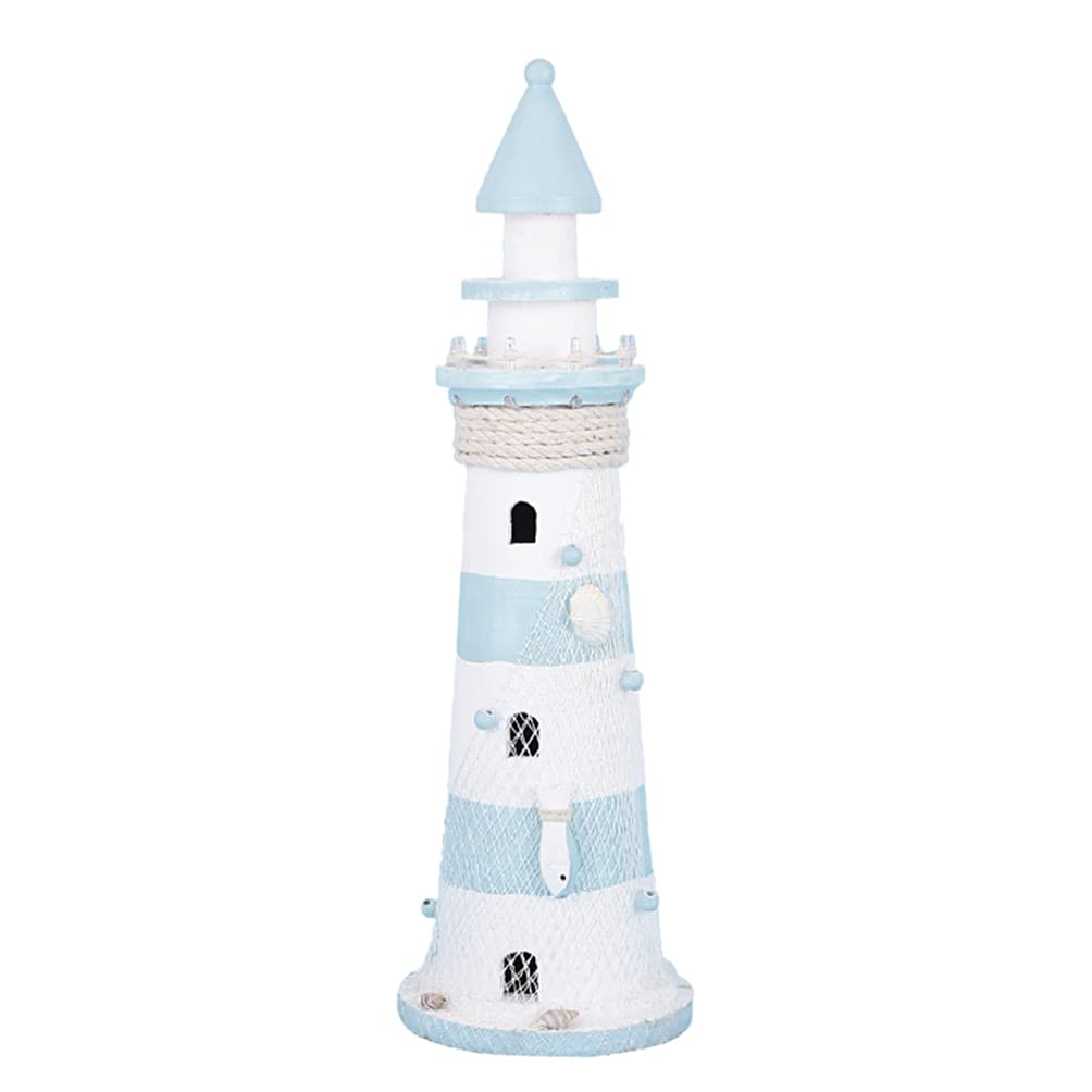 LED Lighthouse Sculpture for Garden & Patio - Solar Powered Decorative Lighthouse Statue with Light for Home, Lawn & Outdoor Decor | Perfect for Coastal, Mediterranean & Nautical Themes