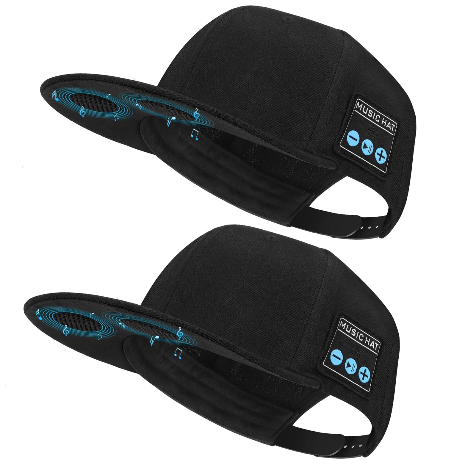 EDYELL 2 Pack Bluetooth Speaker Hats - Wireless Adjustable Music Baseball Cap for Men & Women - Perfect for Outdoor Sports, Running, Hiking & Gifts
