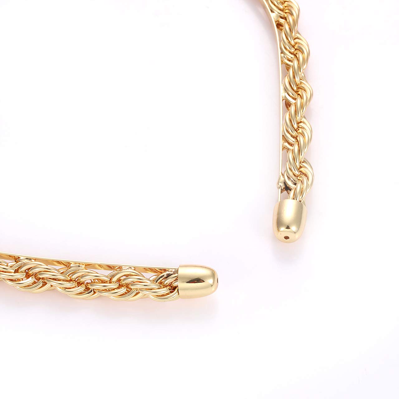 HZEYN Gold Metal Twisted Chain Headband for Women - Elegant Statement Hair Accessory for Parties, Weddings & Special Occasions