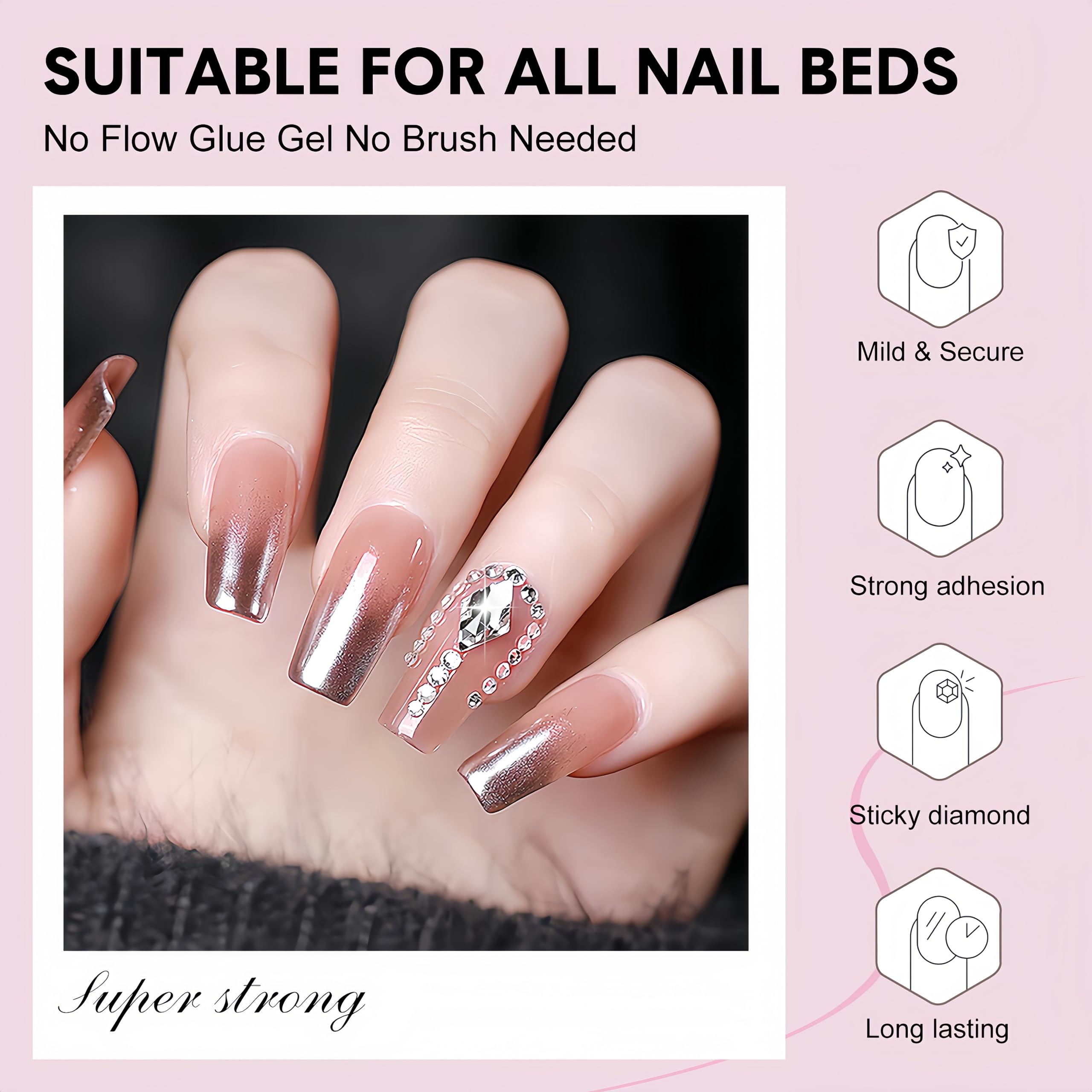CHARMARK 30g Solid Nail Gel Glue for Press on Nails - Soft Acrylic UV Cured Fake Nails Adhesive - Long Lasting Nail Art Salon Manicure Glue for Home & Professional Use - Perfect for DIY Nails, Extensions, and Salon Quality Manicures