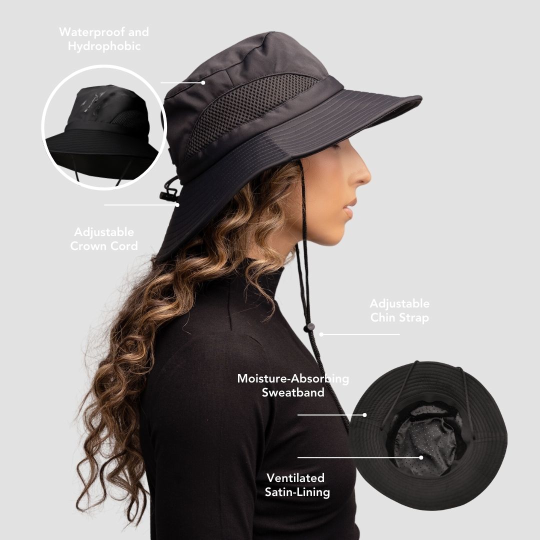 Satin Lined Waterproof Sun Hat for Women - UV Protection Wide Brim Summer Beach Hat for Outdoor, Travel & Gardening