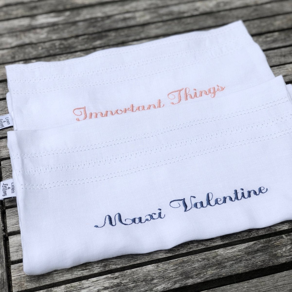 Personalized Embroidered Linen Laundry Bag with Drawstring Closure - Perfect for College Dorms, Travel & Delicate Garment Storage