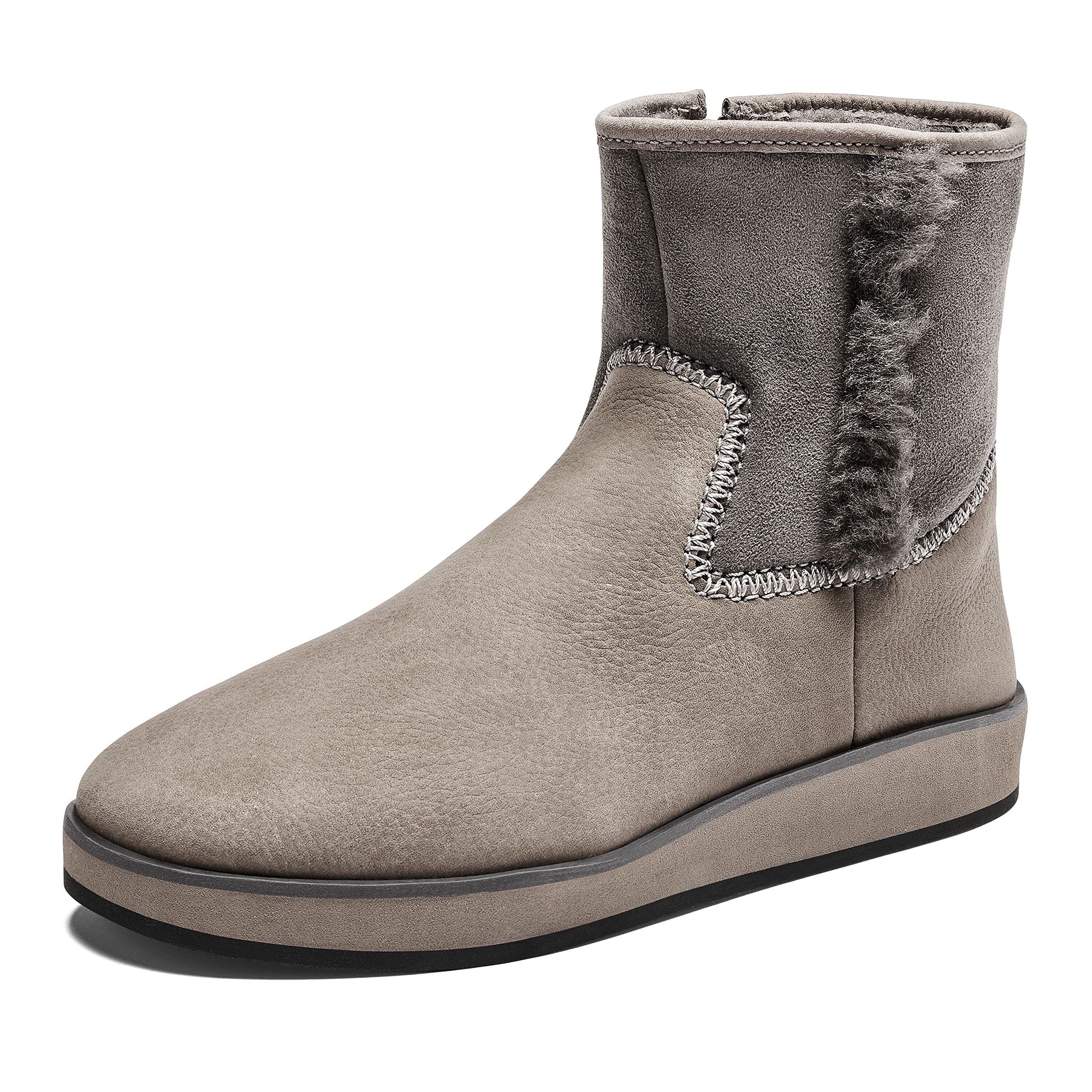 OLUKAI Pa'ina Hulu Women's Winter Boots - Waterproof Leather, Non-Slip Sole, Side Zipper for Easy Wear | Cozy & Stylish Snow Boots for Hiking, Travel & Casual Winter Outfits