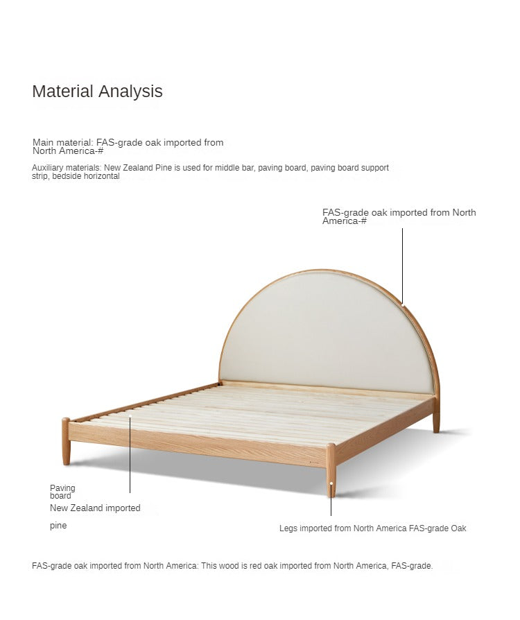 Oak Solid Wood Sunrise Bed with Technology Fabric - Perfect for Modern Bedrooms and Cozy Home Decor