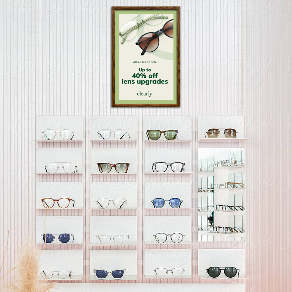 10x12 Designer Wood Snap Frames for Posters with 2 Wide Matboard - Perfect for Home Decor, Office Displays & Art Exhibitions