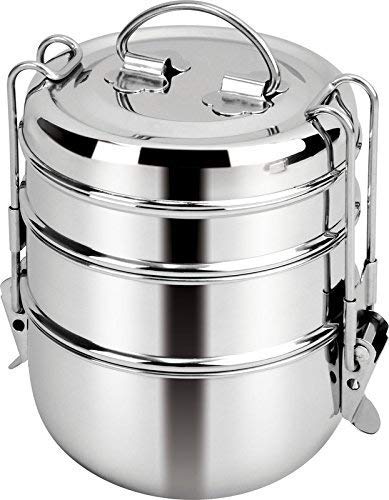 Premium 3-Tier Stainless Steel Tiffin Box - Eco-Friendly Lunch Container for Office, School & Picnics - BPA-Free, Leak-Proof Food Storage (8