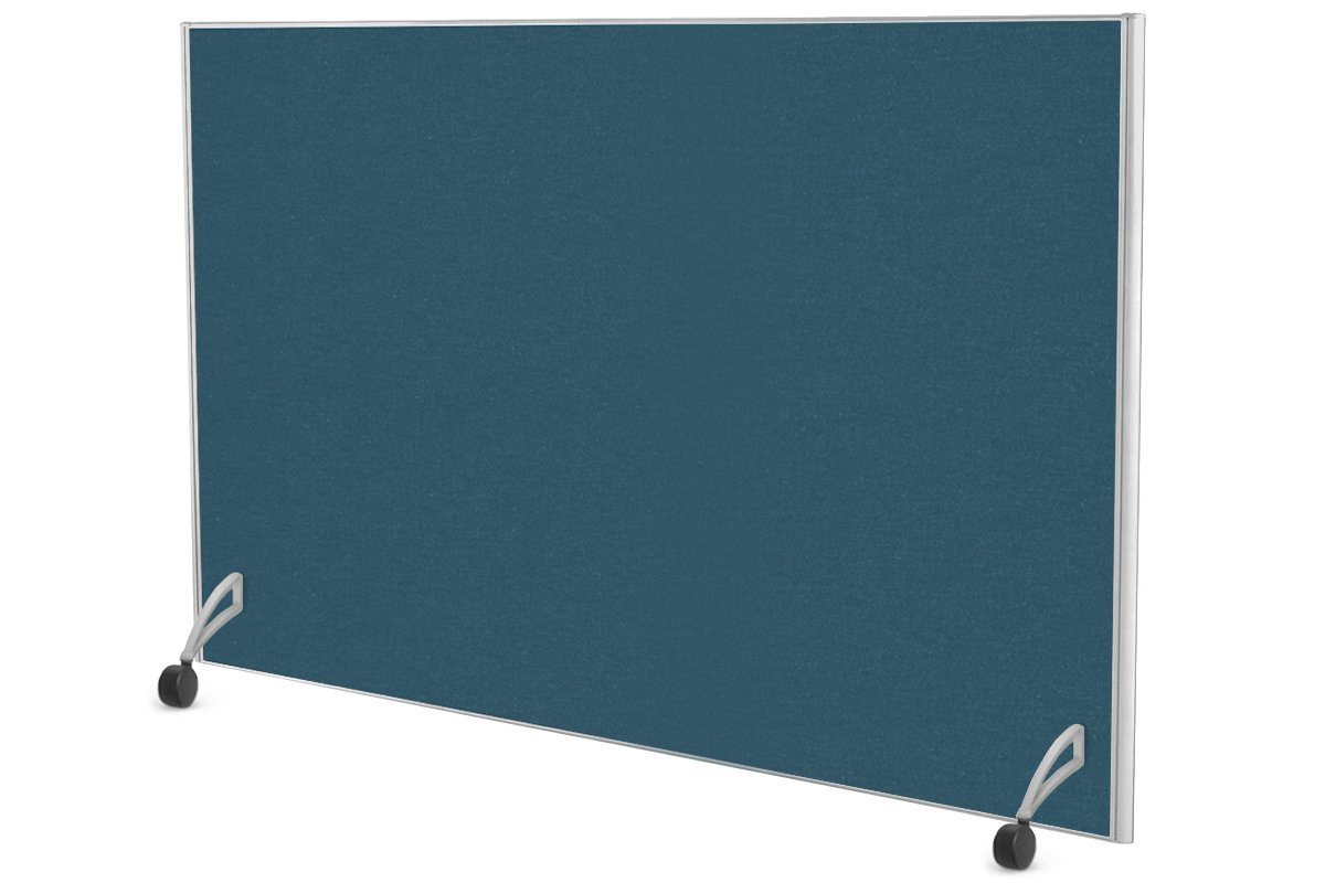 Freestanding Office Partition Screen with Fabric Panel & White Frame - 1200H x 1600W - Privacy Divider for Workspace, Conference Room, or Home Office