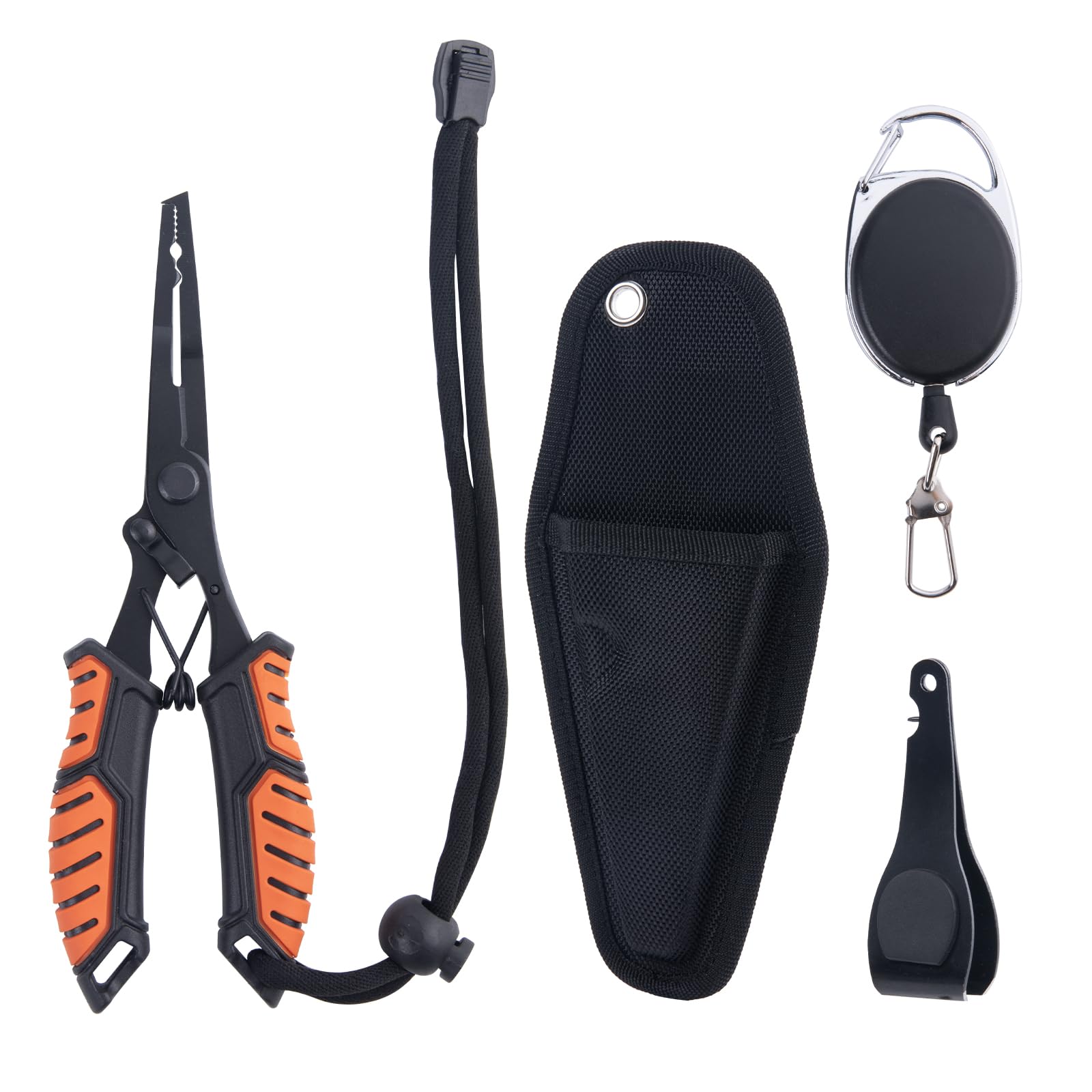 Goture 7-Inch Stainless Steel Fishing Pliers Set with Line Cutter & Storage Bag - Hook Remover, Needle Nose Pliers for Saltwater & Freshwater Fishing - Perfect for Anglers, Fishing Gear Kit & Outdoor Adventures