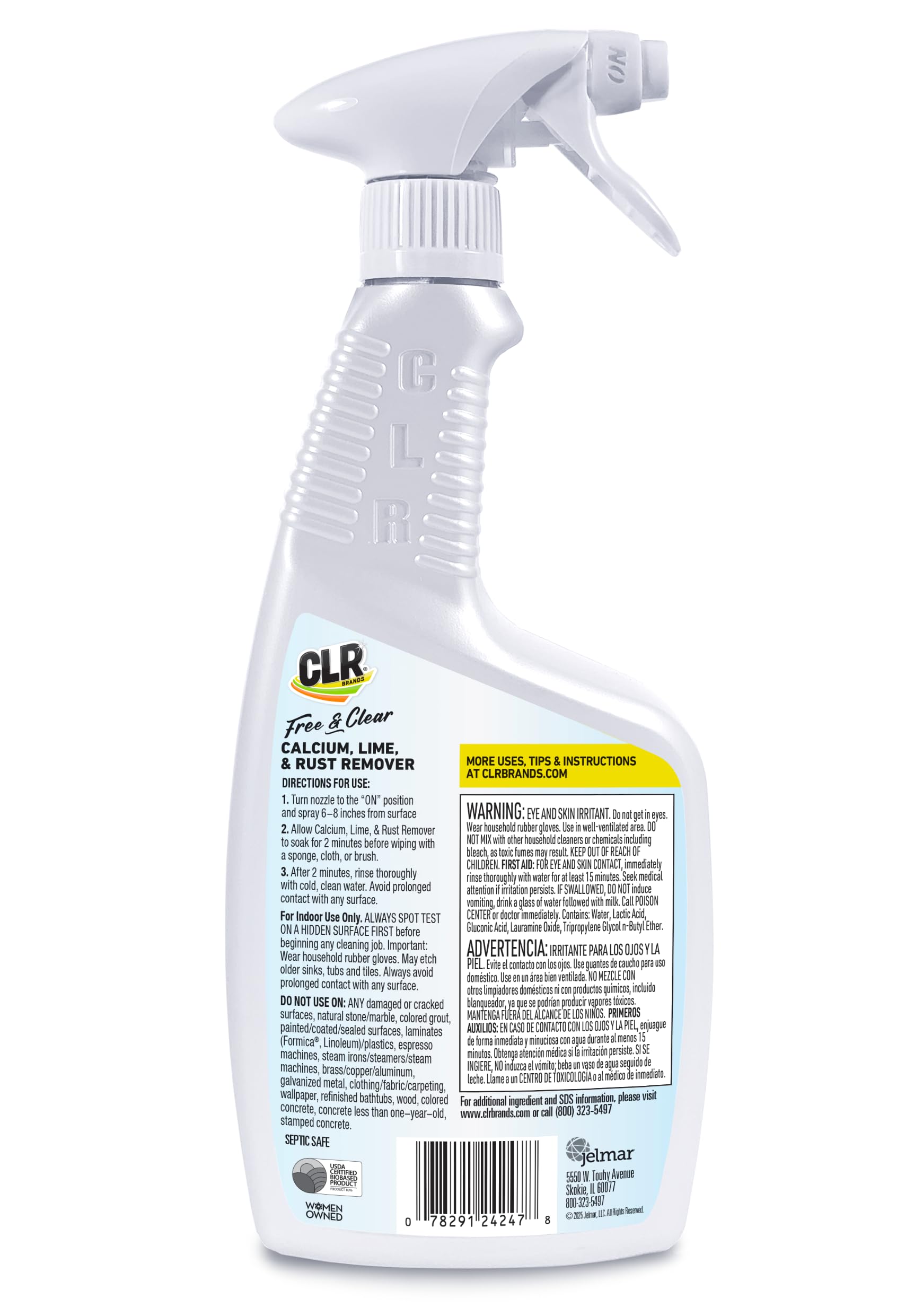 CLR Brands® Calcium Lime Rust Remover - No Dyes or Fragrances, Bathroom & Kitchen Descaler - Removes Hard Water Stains, Rust Deposits - 26 Oz (Pack of 1) - Perfect for Shower Heads, Faucets, Tiles & Appliances