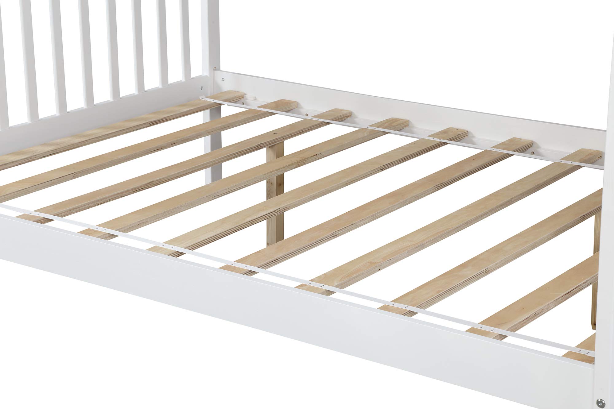 Twin Over Full Bunk Bed Frame for Kids - Solid Wood Bunk Beds with Storage Drawers, Safety Guard Rails & Staircase - White | Space-Saving Bedroom Solution for Siblings or Sleepovers