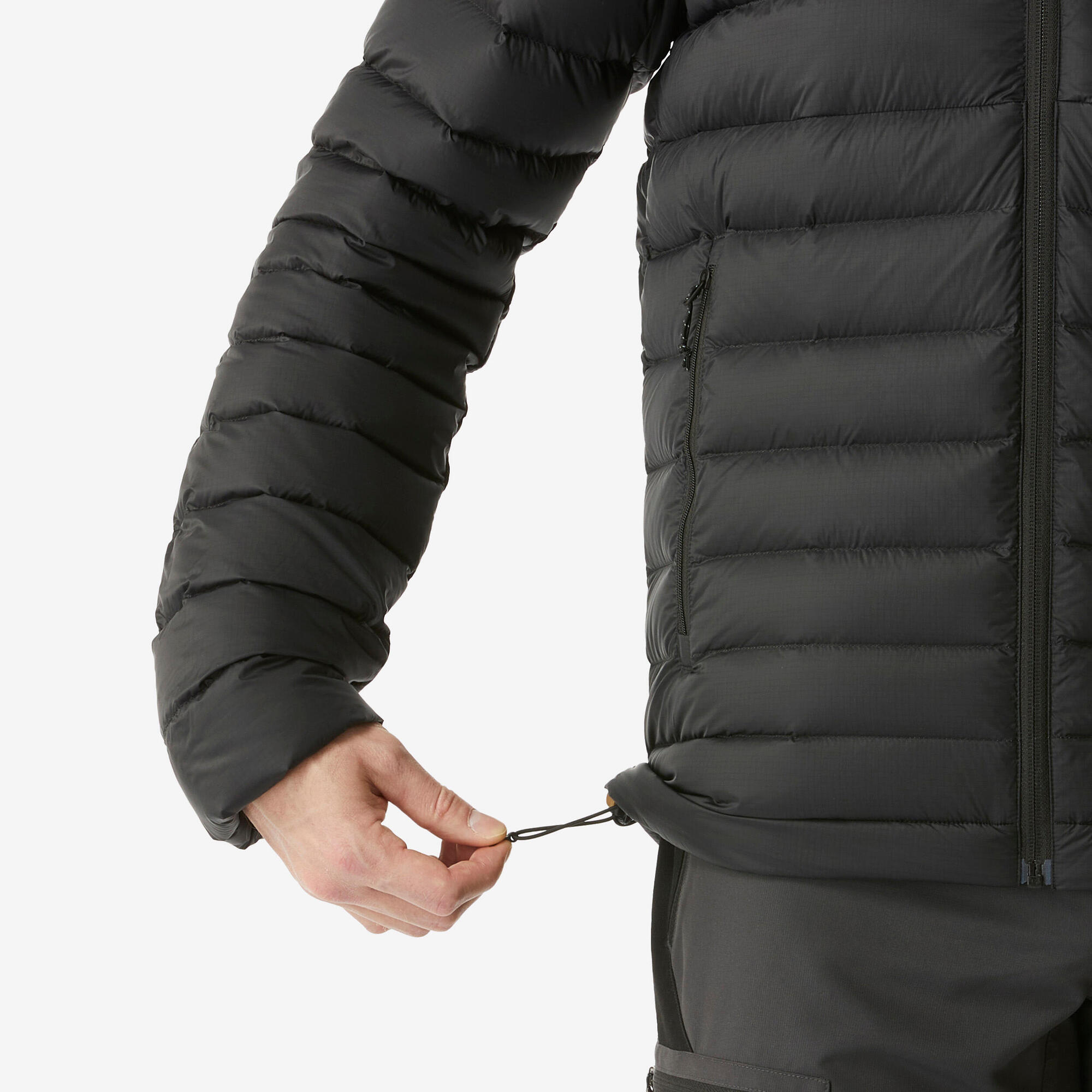 Forclaz MT500 Men's Hooded Padded Jacket for Mountain & Backpacking - Warm & Lightweight Down Coat for Hiking, Camping in Cold Weather (14°F)