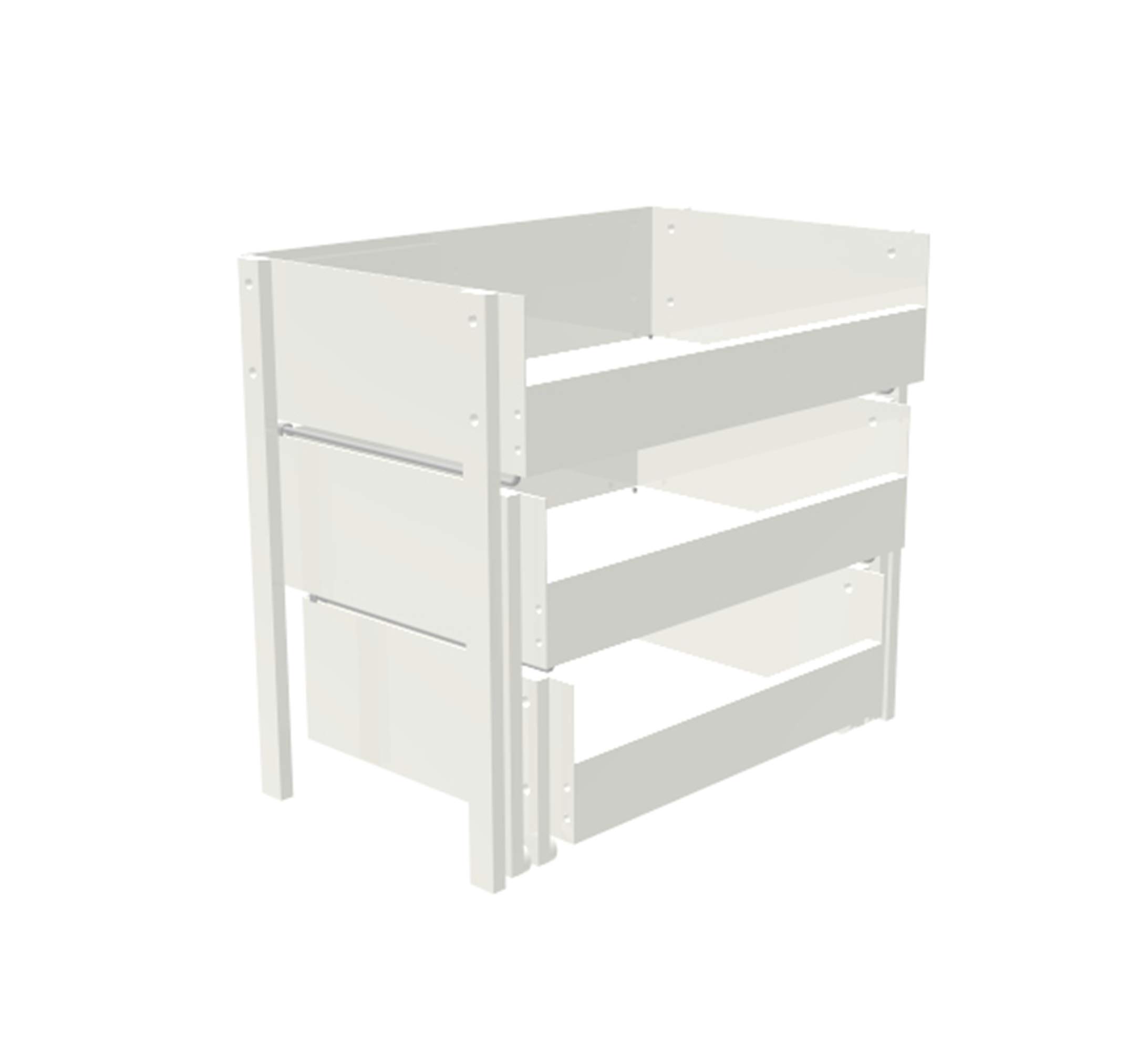 FixtureDisplays® 3-Tier Drawer Organizer - 16 x 14 x 10 Inches White Plastic Storage Bins for Desk, Kitchen & Bathroom Organization - Stackable Tabletop Organizer for Office Supplies, Makeup & Utensils