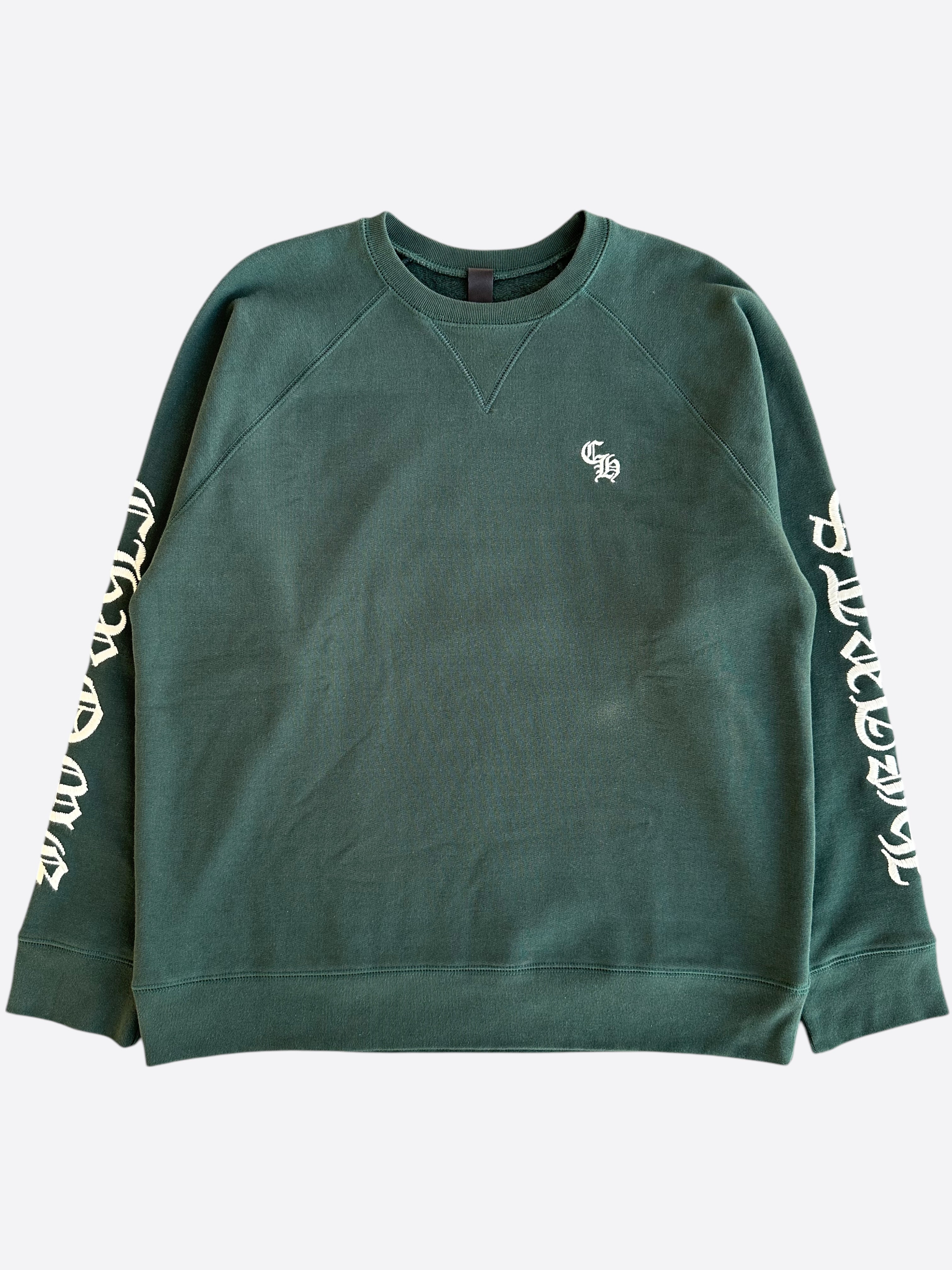 Chrome Hearts Green and White Embroidered Logo Sweater - Stylish Luxury Knitwear for Men & Women | Perfect for Casual Outings and Streetwear Fashion