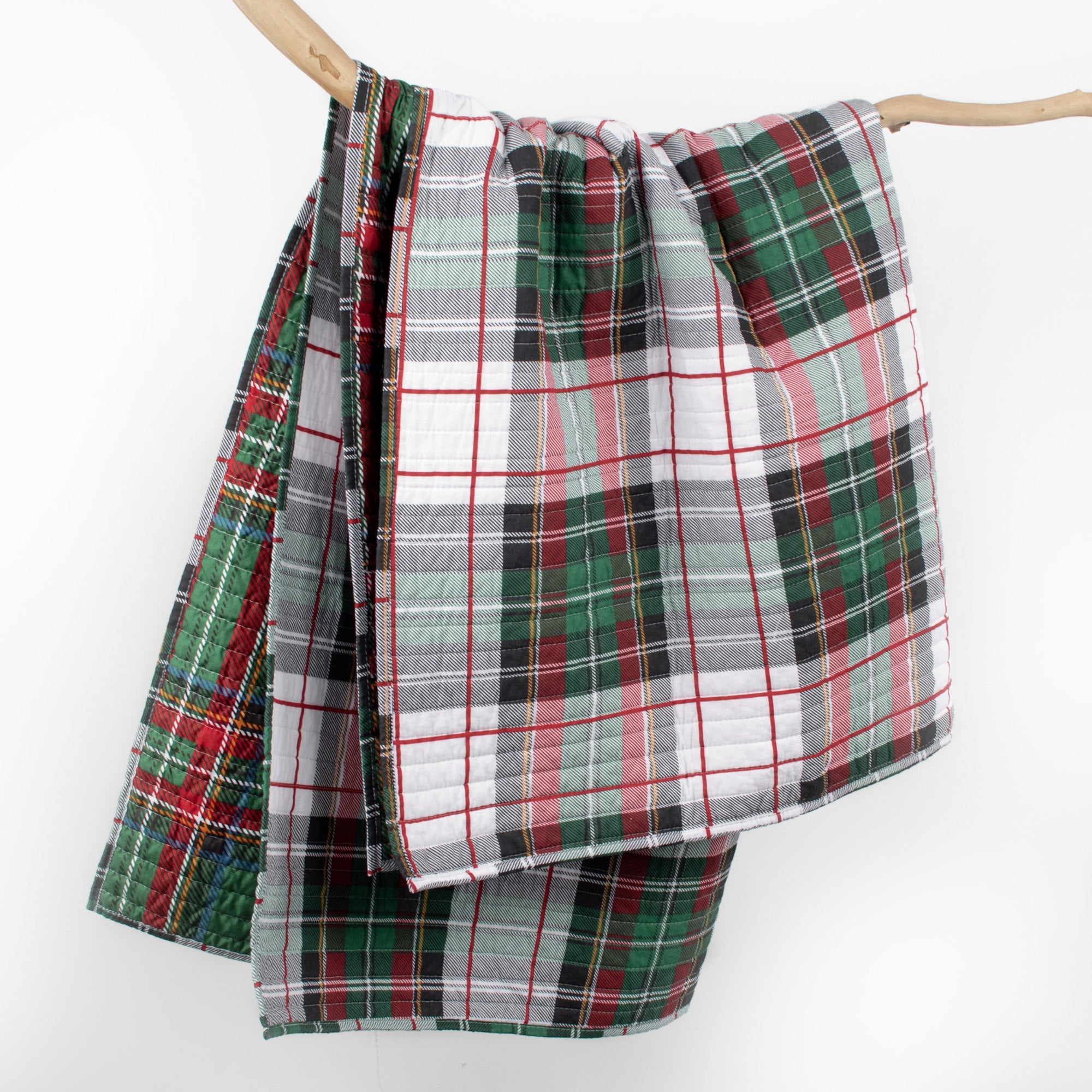 Stylish Spencer Plaid Quilted Throw Blanket - Soft & Cozy Flannel Bedding for Couch, Sofa, and Bed - Perfect for Winter Nights, Movie Time & Home Decor