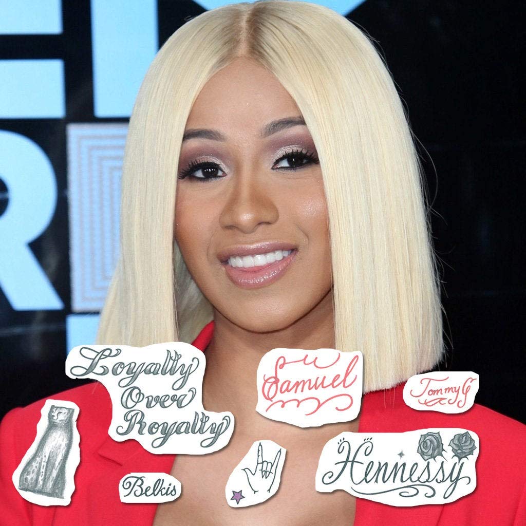 Cardi B Temporary Tattoo Set - 12 Unique Designs for Parties & Events - Waterproof Fake Tattoos for Music Fans & Celebrity Lovers