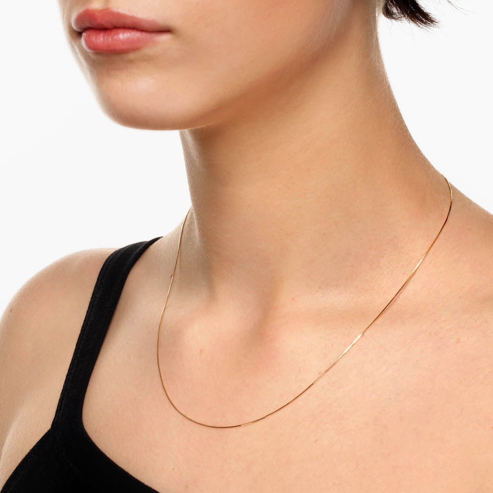 10k Gold Fine Snake Chain Necklace - Elegant & Dainty Jewelry for Women, Perfect for Layering, Everyday Wear & Special Occasions
