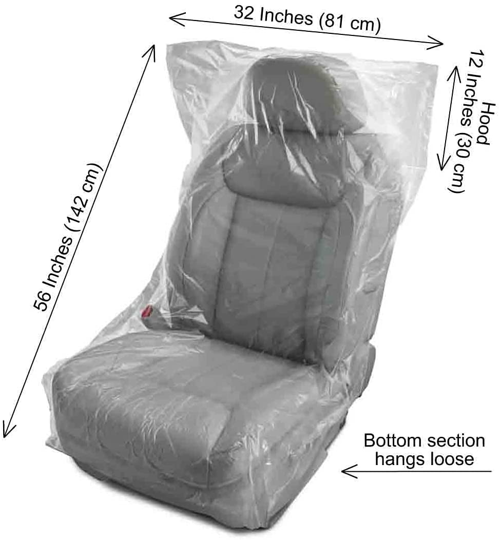 100 Pack Disposable Plastic Seat Covers - Universal Fit for Car, Airplane, Salon, Restaurant & Bus Seats - Hygienic Protection for Travel, Dining & Public Transportation (100 Count)