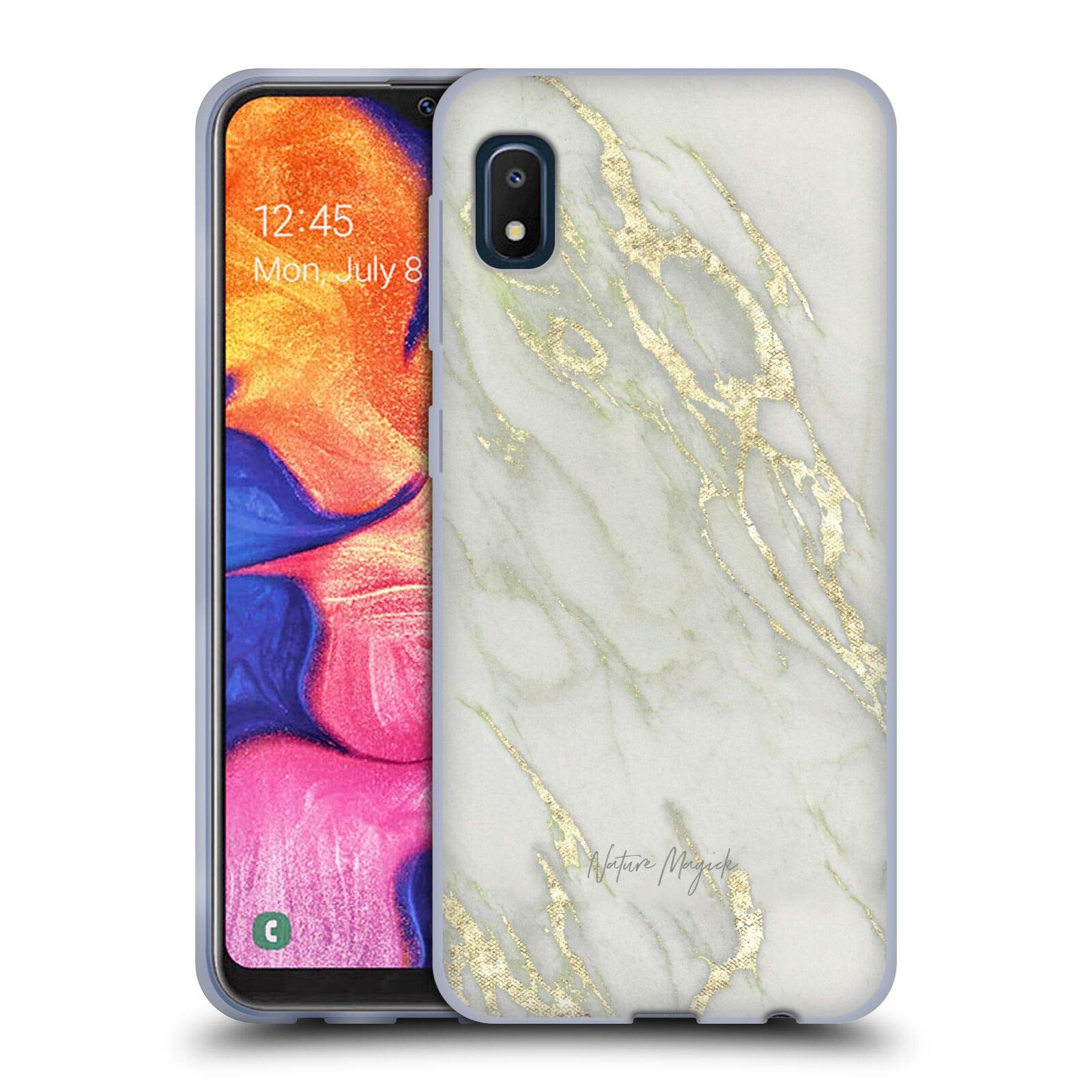 Nature Magick Yellow Marble Metallics Soft Gel Case for Samsung Galaxy A10e (2019) - Officially Licensed by Head Case Designs, Perfect for Everyday Protection and Stylish Outdoor Adventures