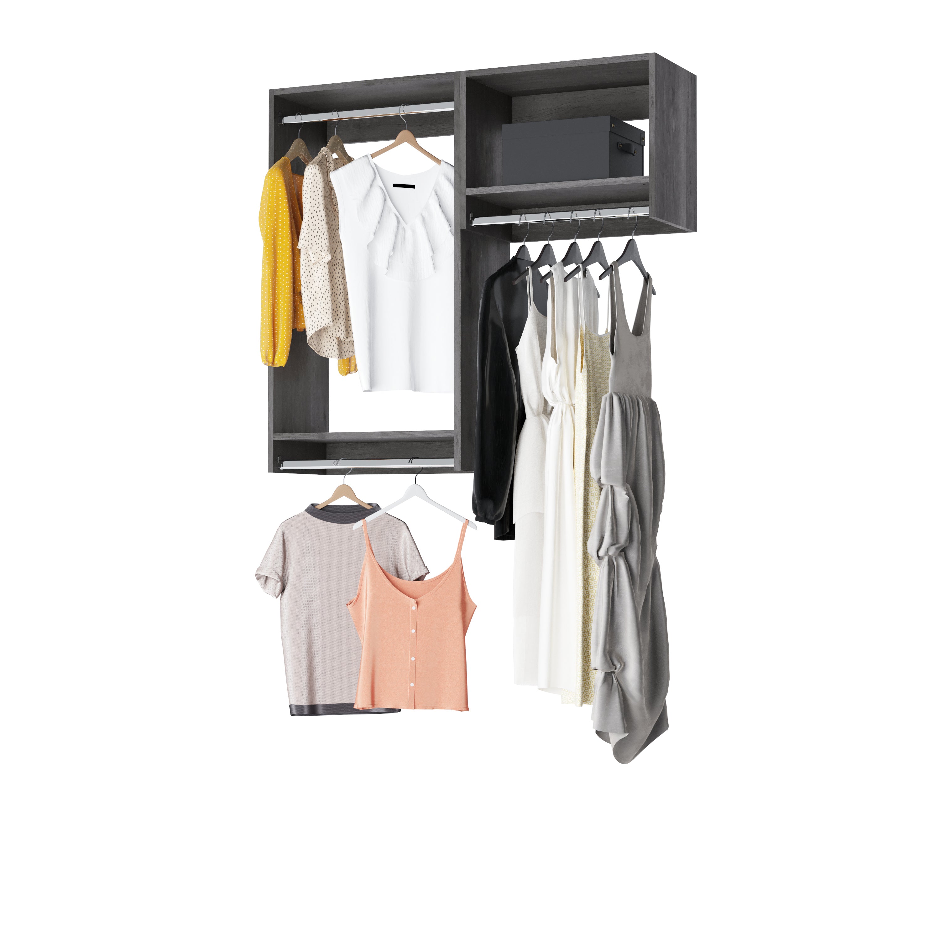 Space-Saving Compact Closet Organizer Kit - Foldable Storage Solution for Small Bedrooms, Apartments & Dorm Rooms