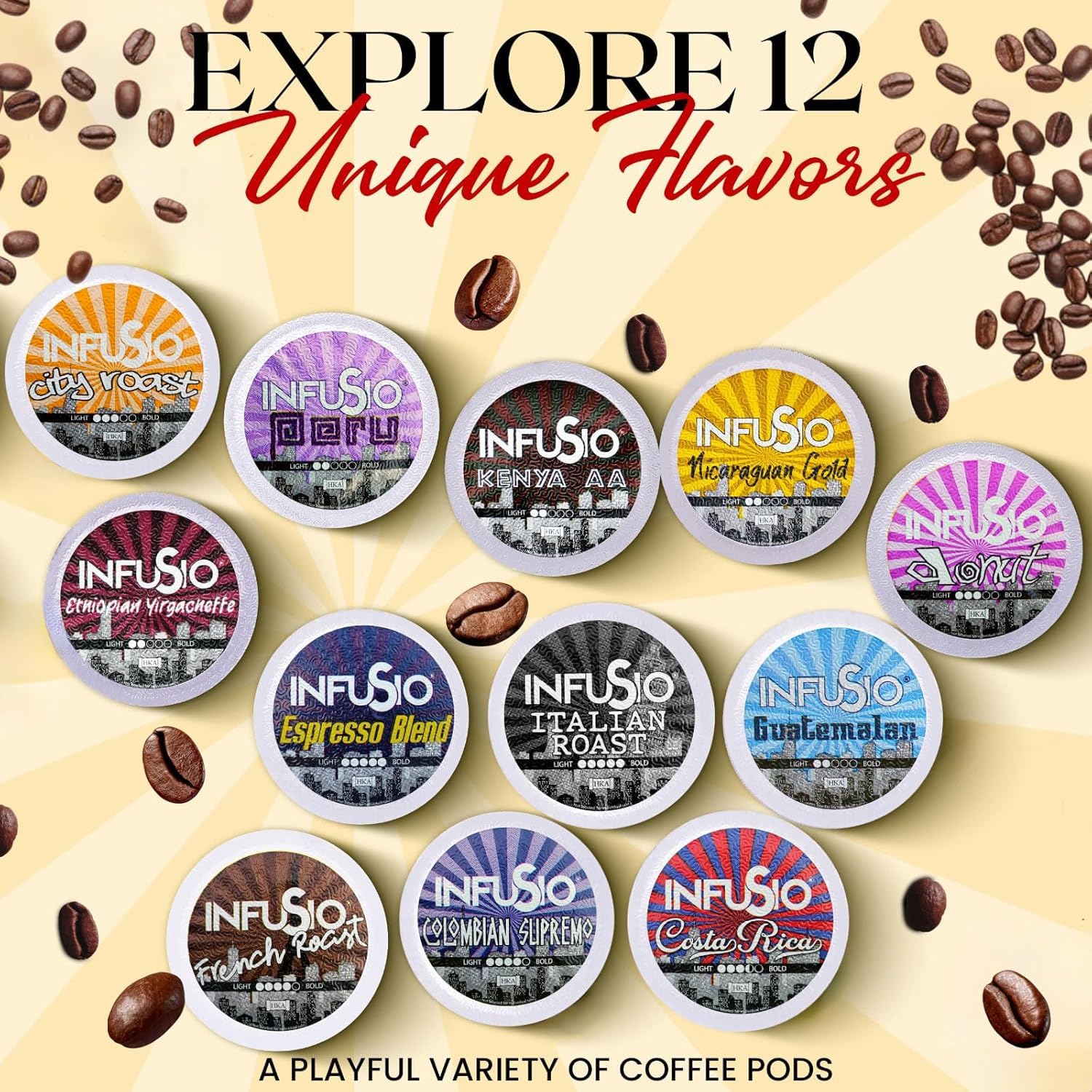 InfuSio Chicory Coffee Pods - 96 Count Single Serve K-Cups for Keurig Brewers | Premium Roasted Coffee Blend | Perfect for Morning Energy & Afternoon Relaxation