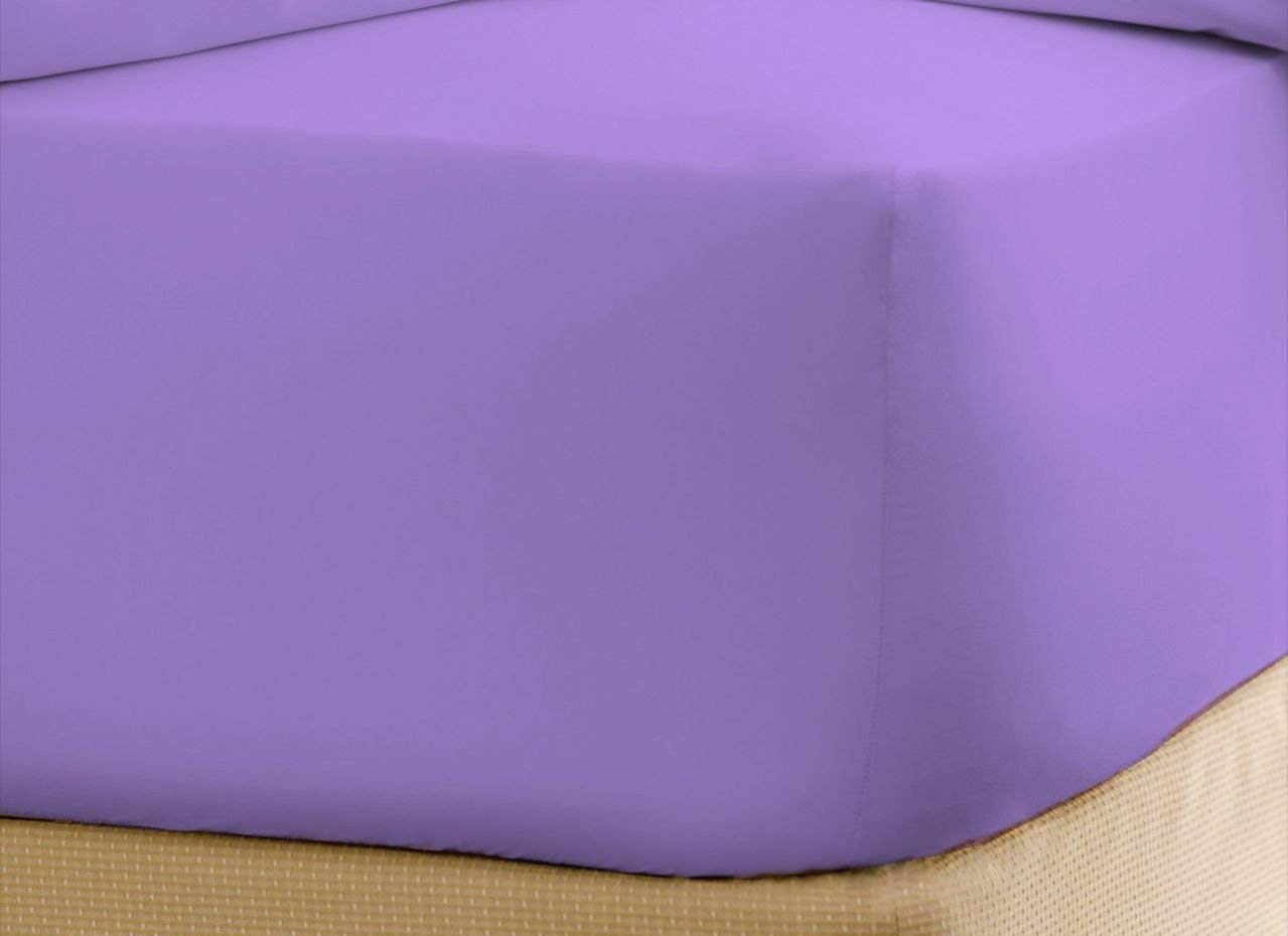 600 Thread Count Deep Pocket Fitted Sheet for Mattress Up to 20 Inches - Soft & Breathable Queen Size Bottom Sheet (Lilac) - Perfect for Master Bedroom, Guest Room & Luxury Hotel Use