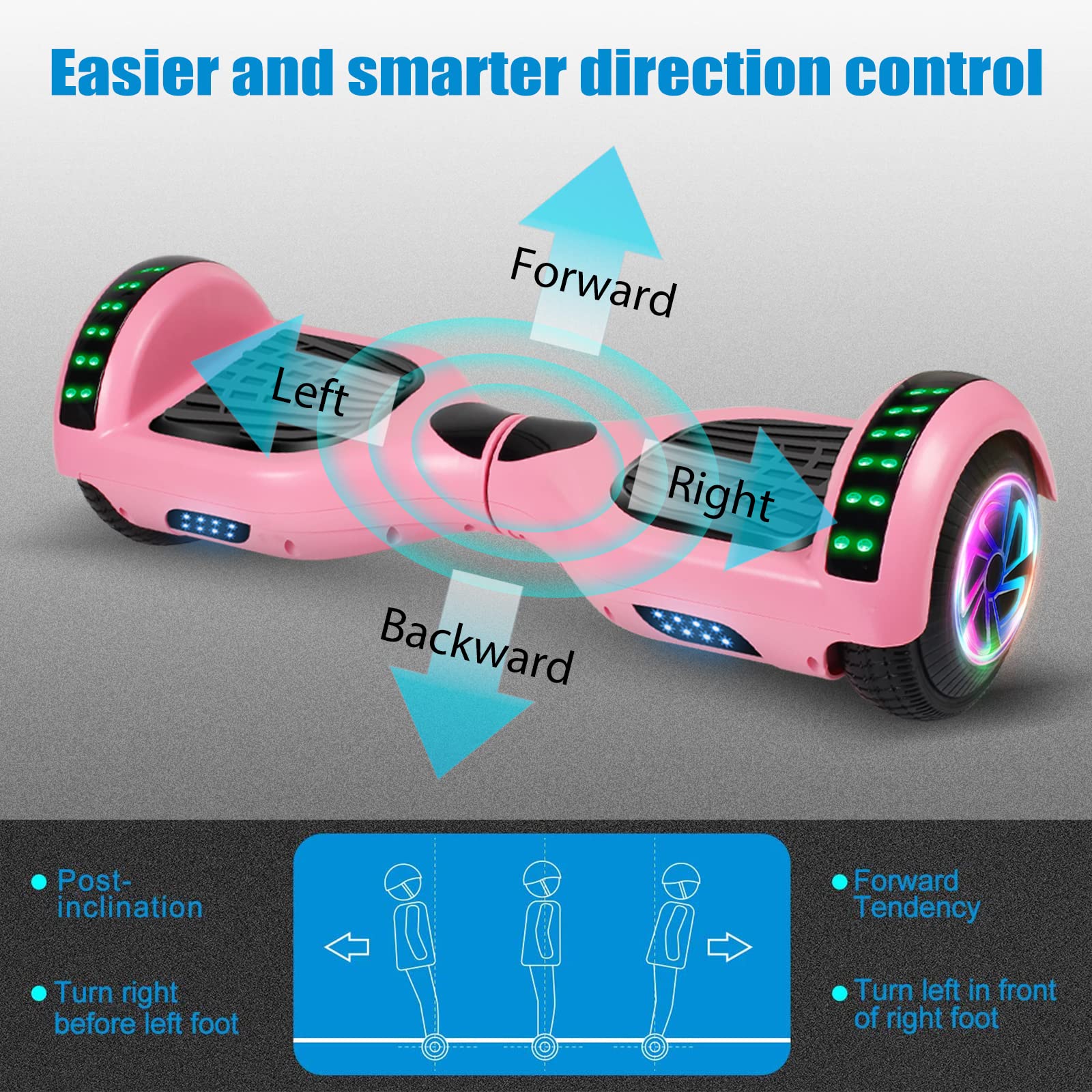 6.5 Inch LED Light Up Scooter for Kids - 2 Wheel Kick Scooter with Fashion Lights | Perfect for Outdoor Play, Commuting & Birthday Gifts