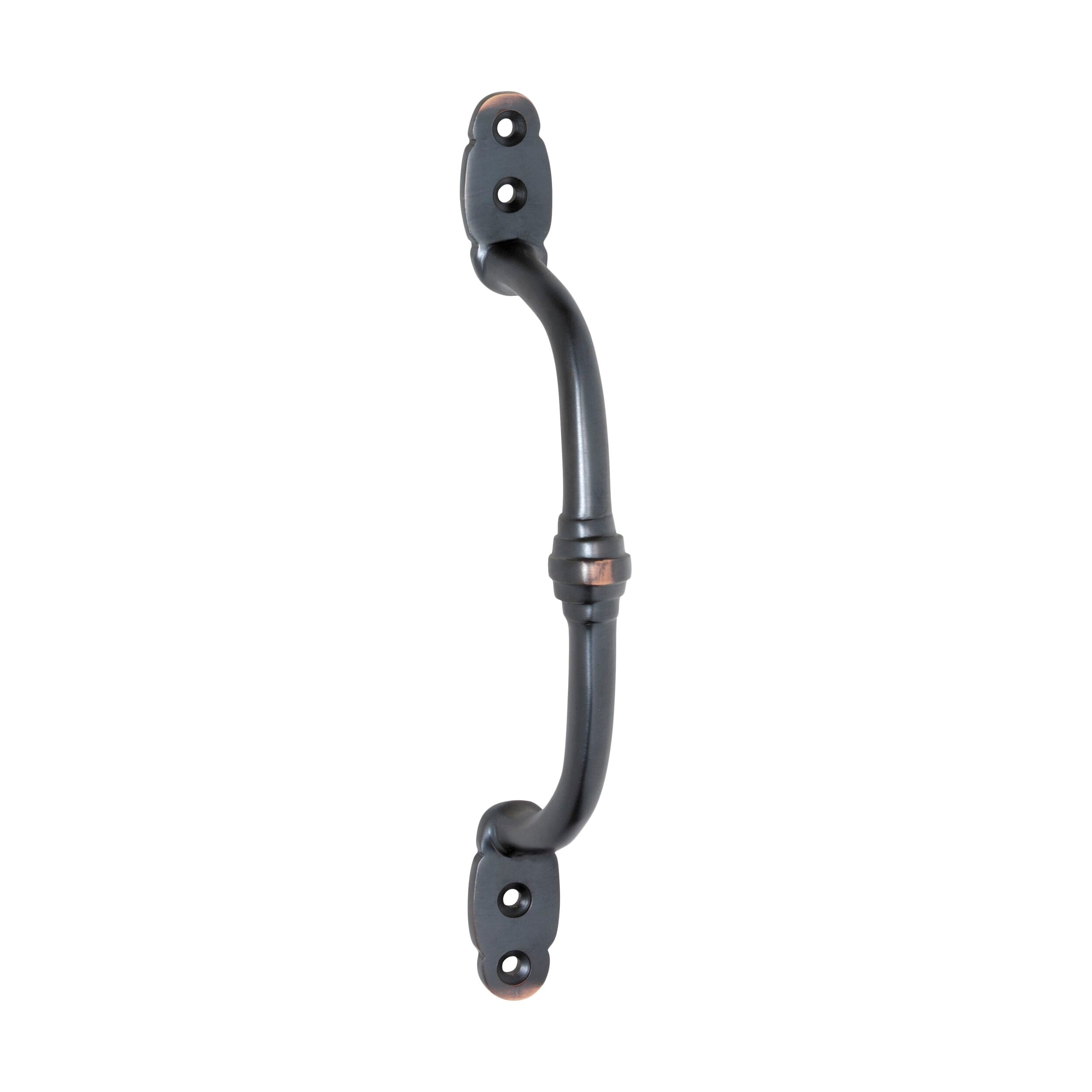 1480 Pull Handle Offset Banded Antique Copper H180xP41mm - Vintage Cabinet & Drawer Hardware for Kitchen, Bathroom & Furniture Restoration