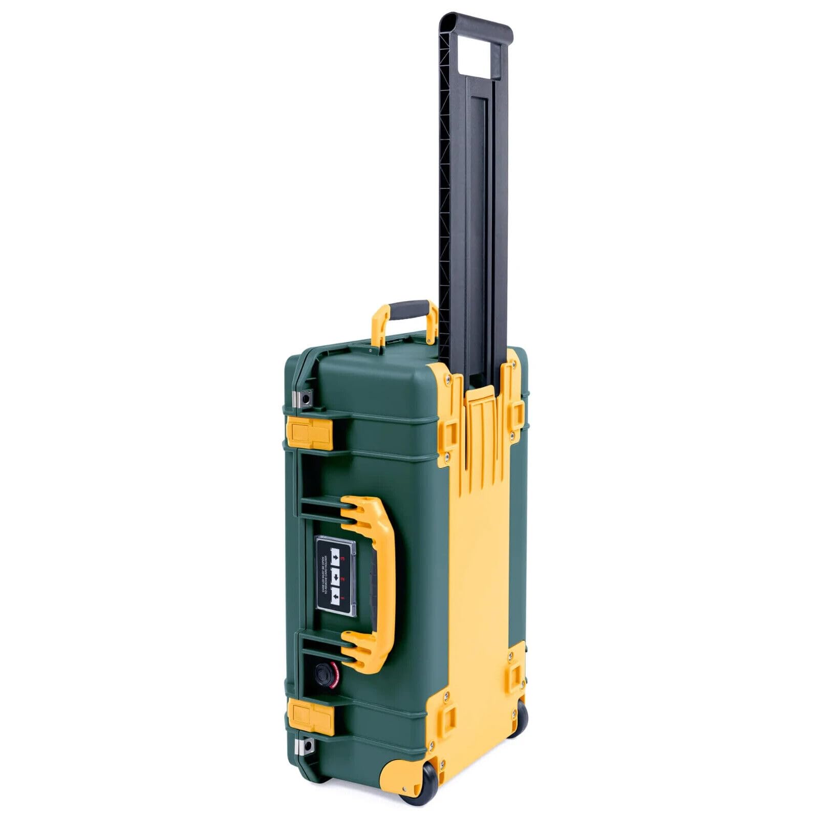 Pelican 1535 Air Case - Waterproof Rolling Hard Case for Travel & Outdoor Adventures, Trekking Green & Yellow, Empty with Wheels - Perfect for Camping, Hiking & Air Travel Luggage Protection
