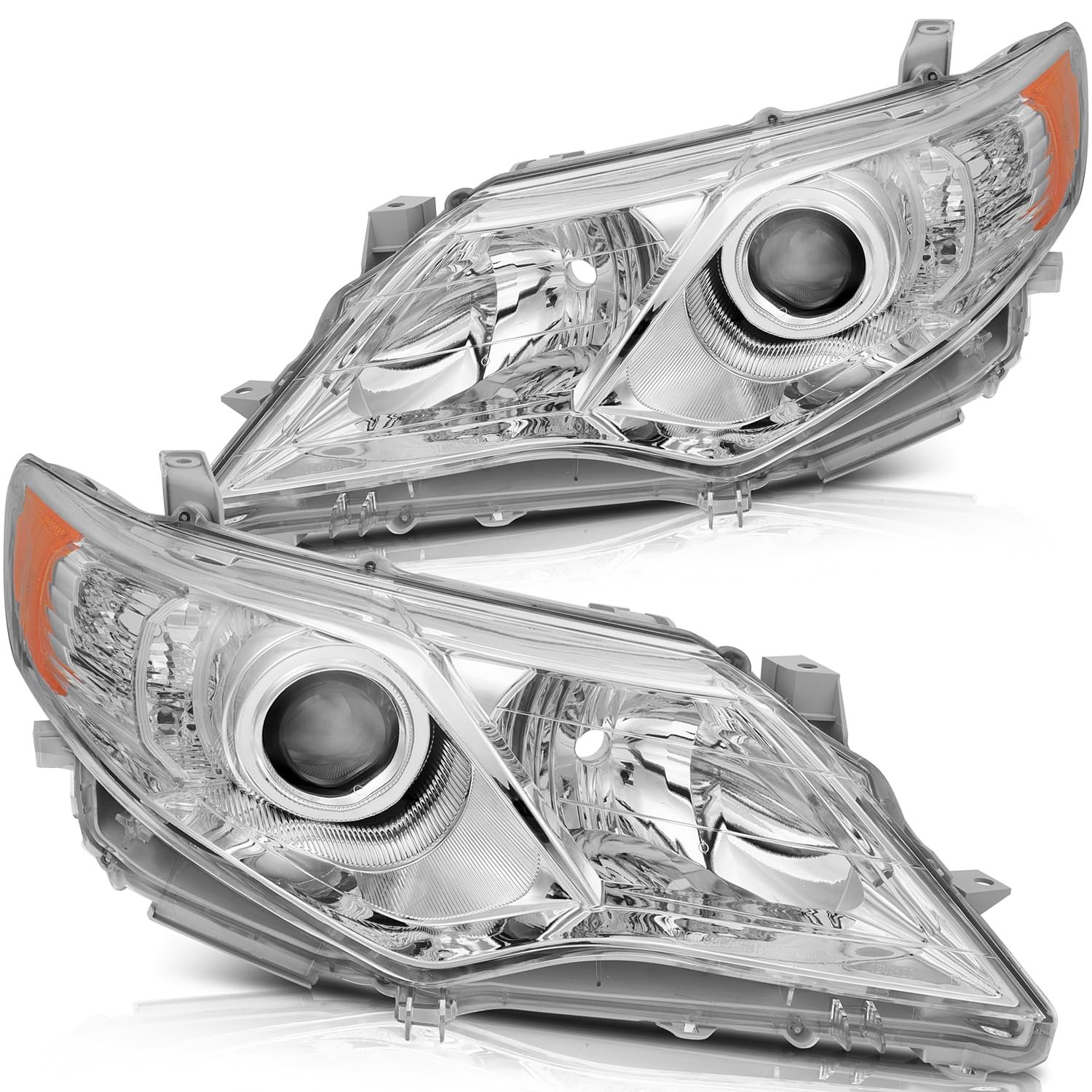 ECCPP Headlight Assembly for Toyota Camry 2012-2014 - Driver & Passenger Side Replacement Headlamps with Bright LED Bulbs | Perfect for Night Driving and Foggy Conditions