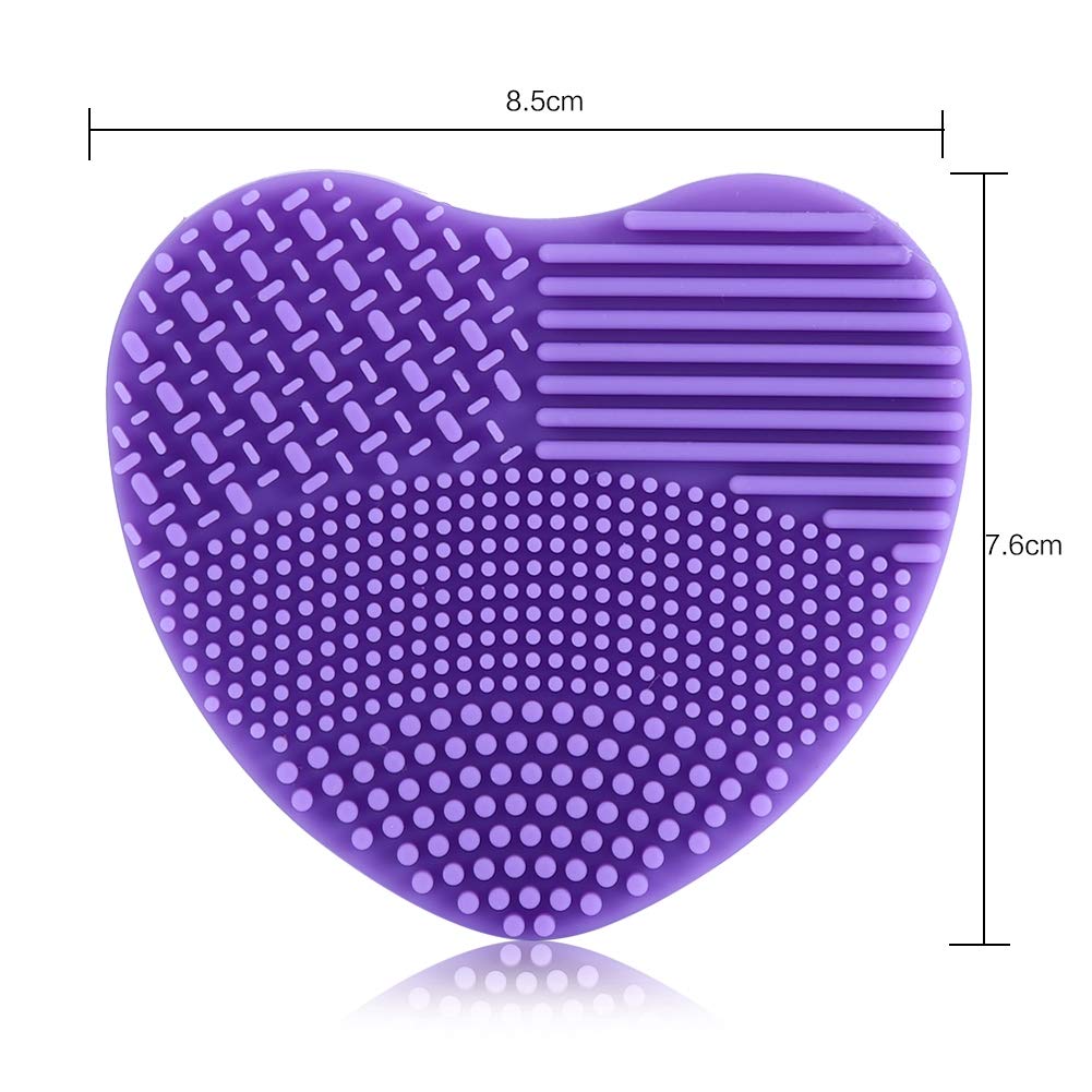 Heart-Shaped Silicone Makeup Brush Cleaner Gloves - Black | Gentle Detergent for Cosmetic Brushes | Perfect for Home & Professional Makeup Artists