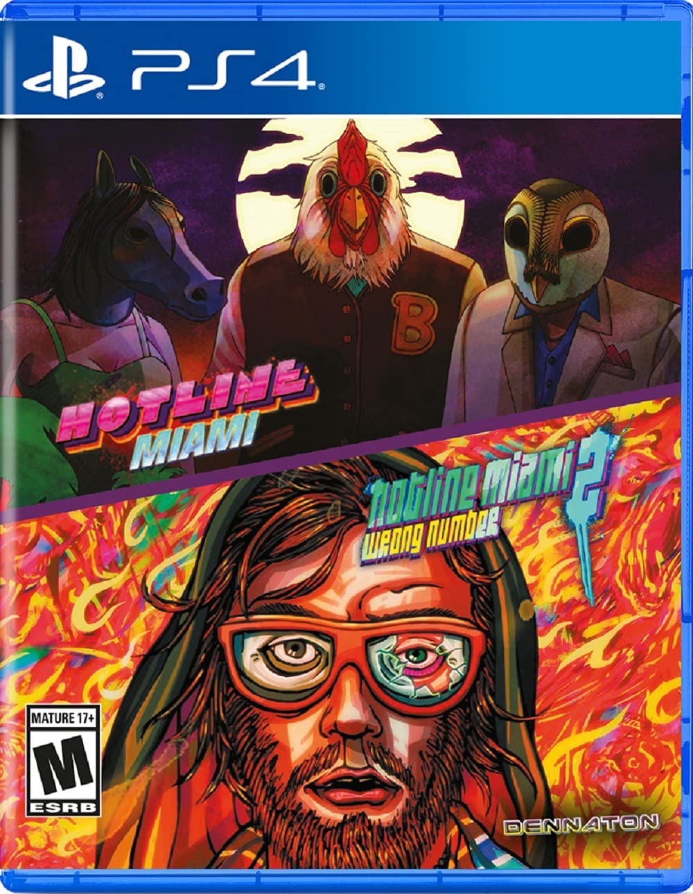 Hotline Miami & Hotline Miami 2: Wrong Number - PS4 Game for PlayStation 4 | Action-Packed Retro Arcade Experience | Perfect for Thriller Game Lovers & Retro Gaming Nights