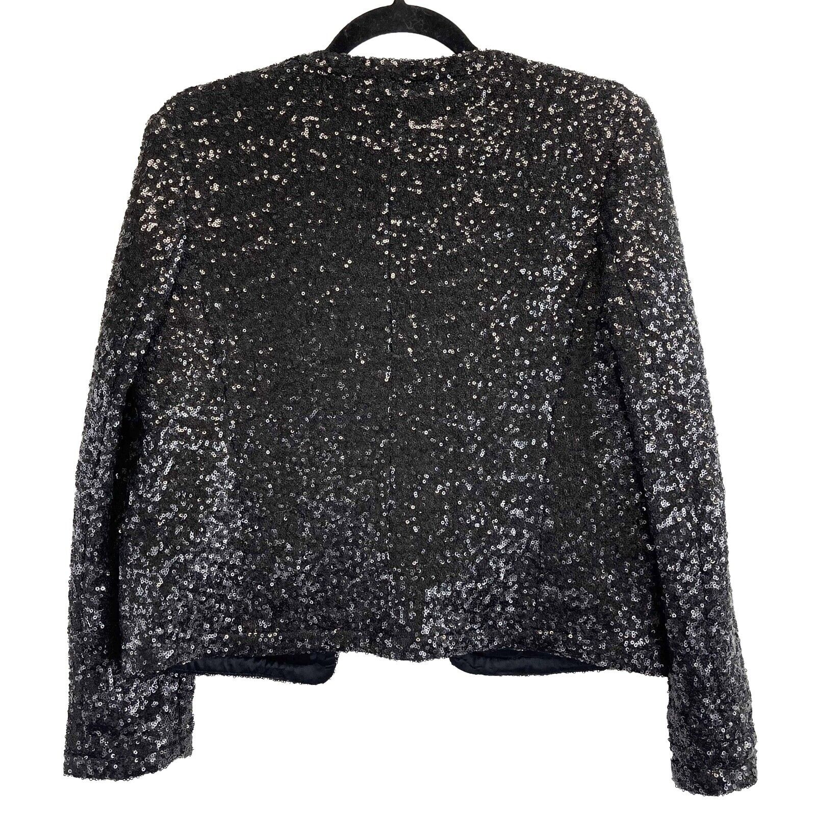 Juicy Couture Black Sequins Cropped Jacket for Women - Small Size, Stylish Party Wear, Night Out, Club Outfit, Evening Jacket