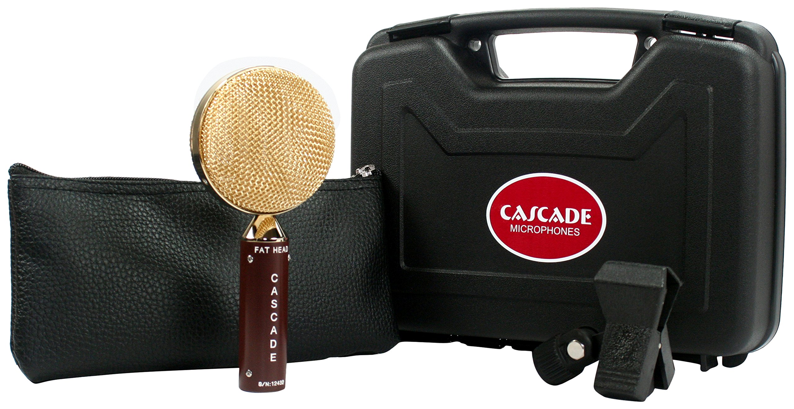 Cascade FAT HEAD Ribbon Microphone 98-G-A - Brown Body & Gold Grill for Studio Recording, Podcasting & Live Performances