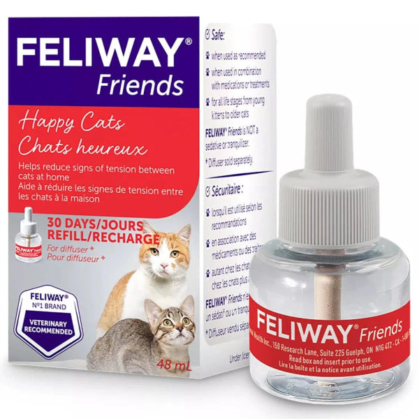 FELIWAY FRIENDS Cat Calming Pheromone Diffuser Refill - 30 Day Supply | Reduce Multi-Cat Tension & Stress | Perfect for Homes with Multiple Cats