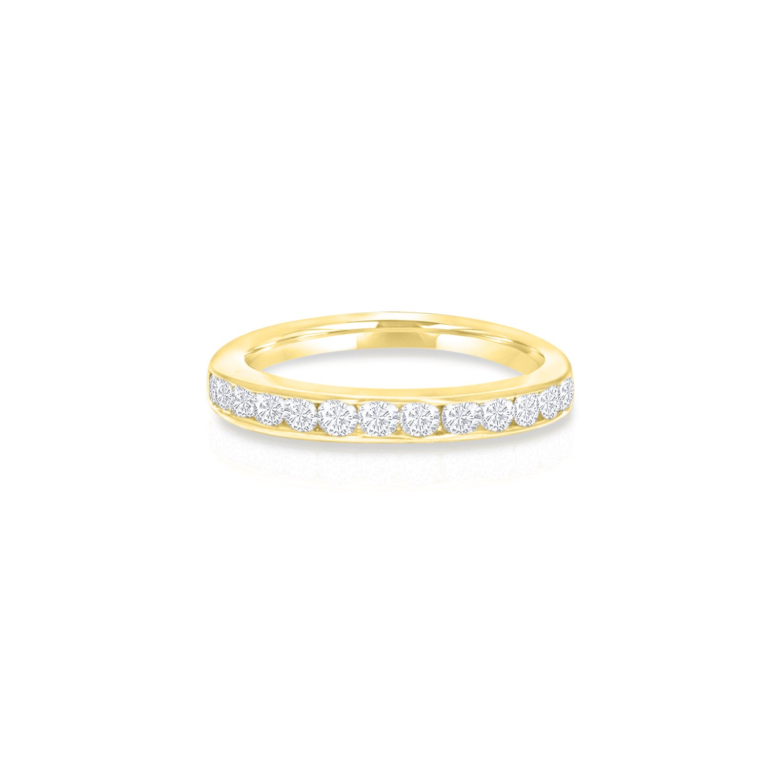 14K Yellow Gold Half Cart Diamond Wedding Band for Women - Elegant Bridal Ring for Engagement, Anniversary & Special Occasions