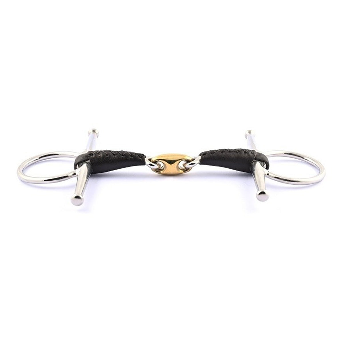 Premium Jump'in Leather Covered French Link Full Cheek Bit for Horses - Comfortable Equestrian Training Bit for Dressage, Jumping & Trail Riding