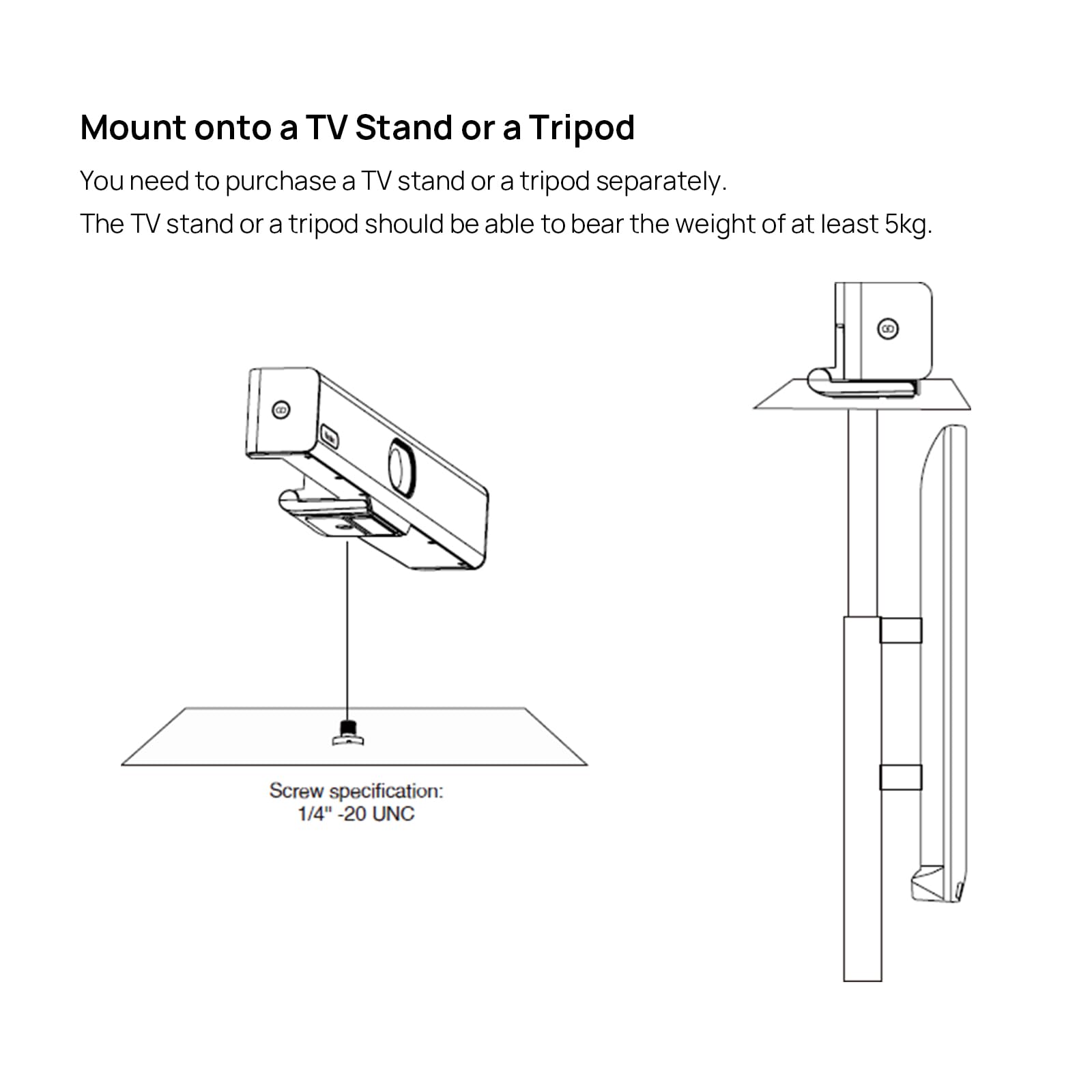 Yealink UVC34 4K Webcam Wall Mount Bracket (BRK-VC118) - Universal Mount for Wall, TV Stand & Tripod - Perfect for Video Conferencing, Live Streaming & Home Office Setup